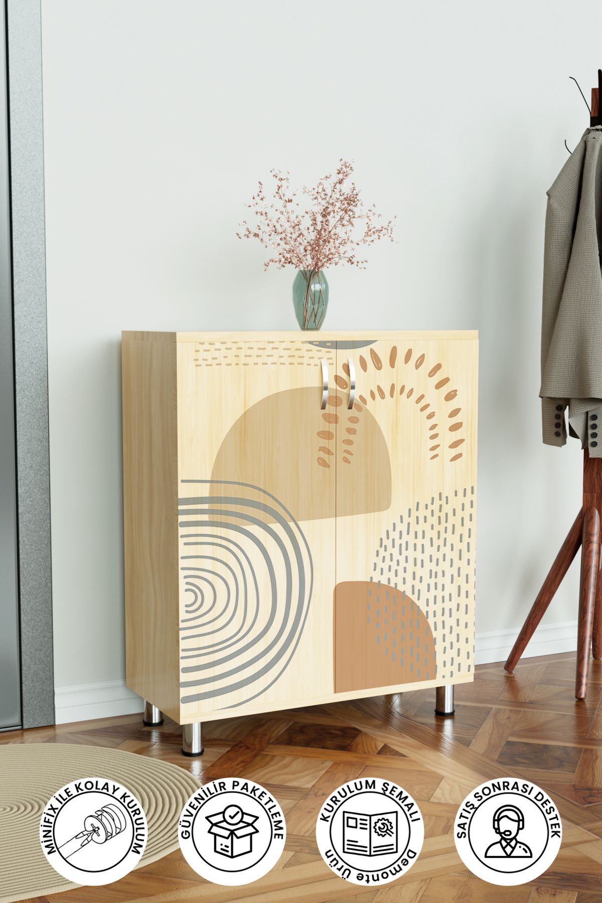 Hediyeler Kapında Soft Design 4 Raflı Ayakkabılık Antre Hol Çok Amaçlı Ayakkabı Dolabı