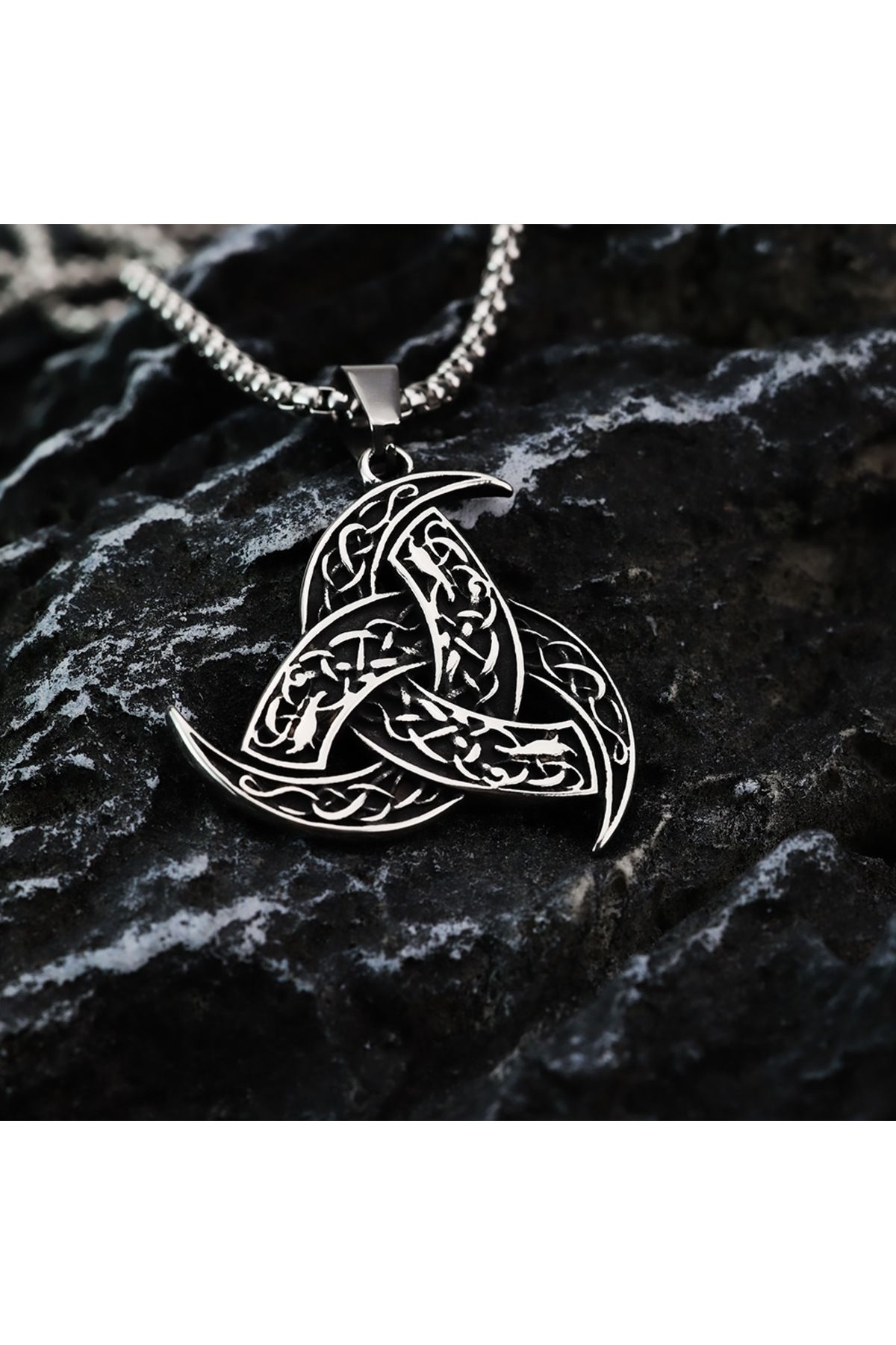 Viking Triquetra Kelt Üçlüsü İskandinav Mitolojisi Paslanmaz & Kararmaz 316L Çelik Kolye