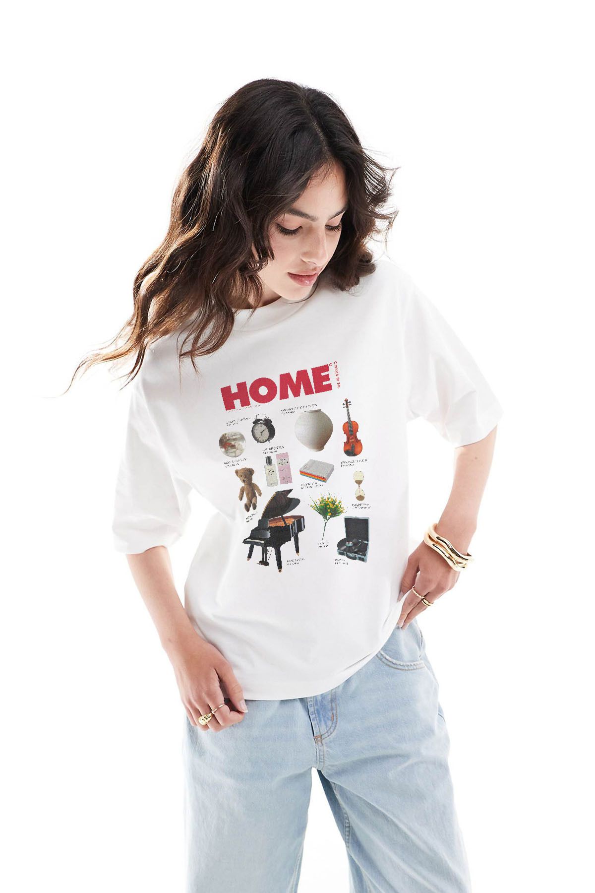 Tee&more. Unisex Regular Fit BTS Home Baskılı Premium T-shirt