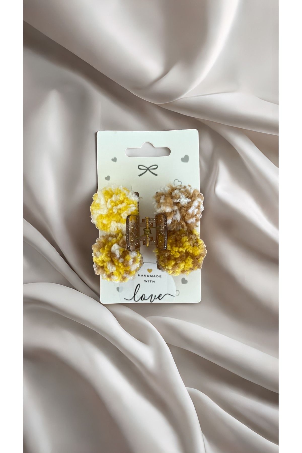VokaAccessories Sevimli ponponlu mandala-Kucuk kızlar için sirin saç tokası 5*4cm