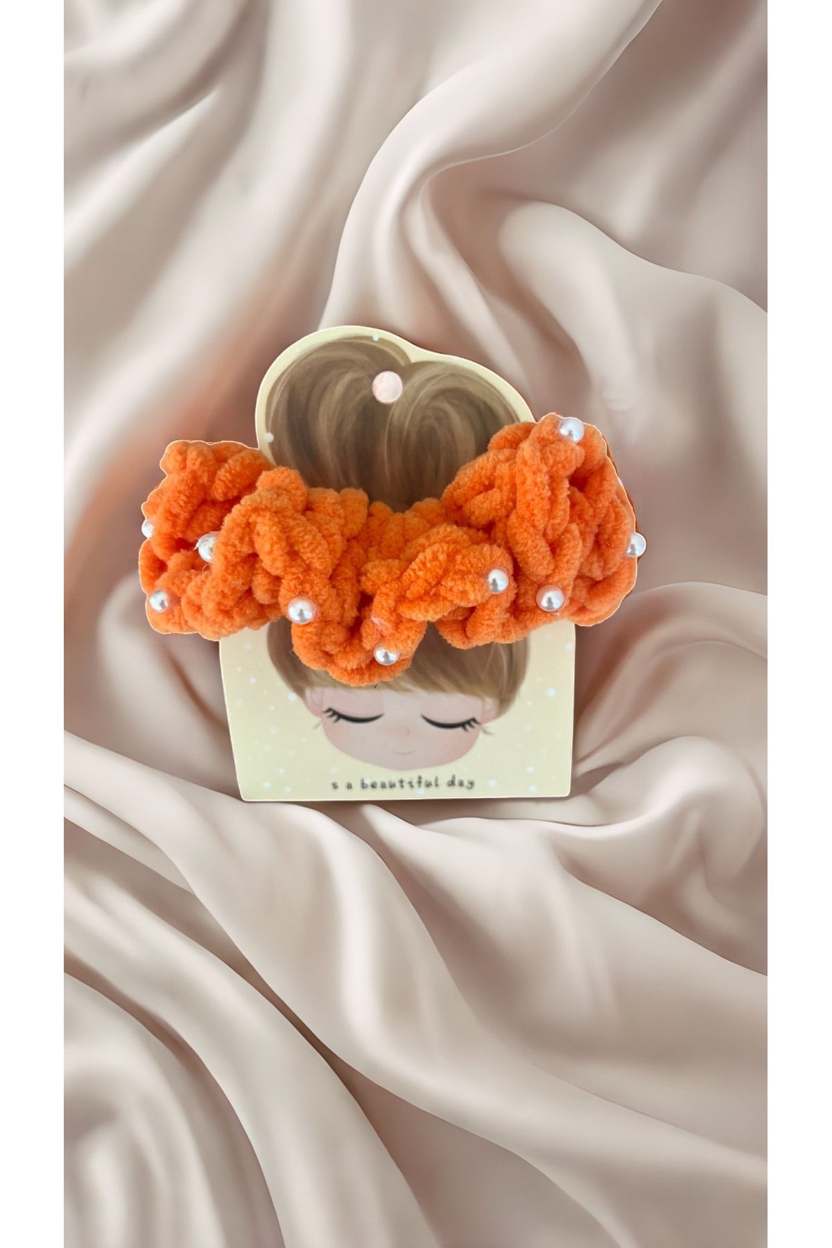 VokaAccessories İnci Yumuşak Velvet Saç Lastigi-Renki ve Şık topuz aksesuar