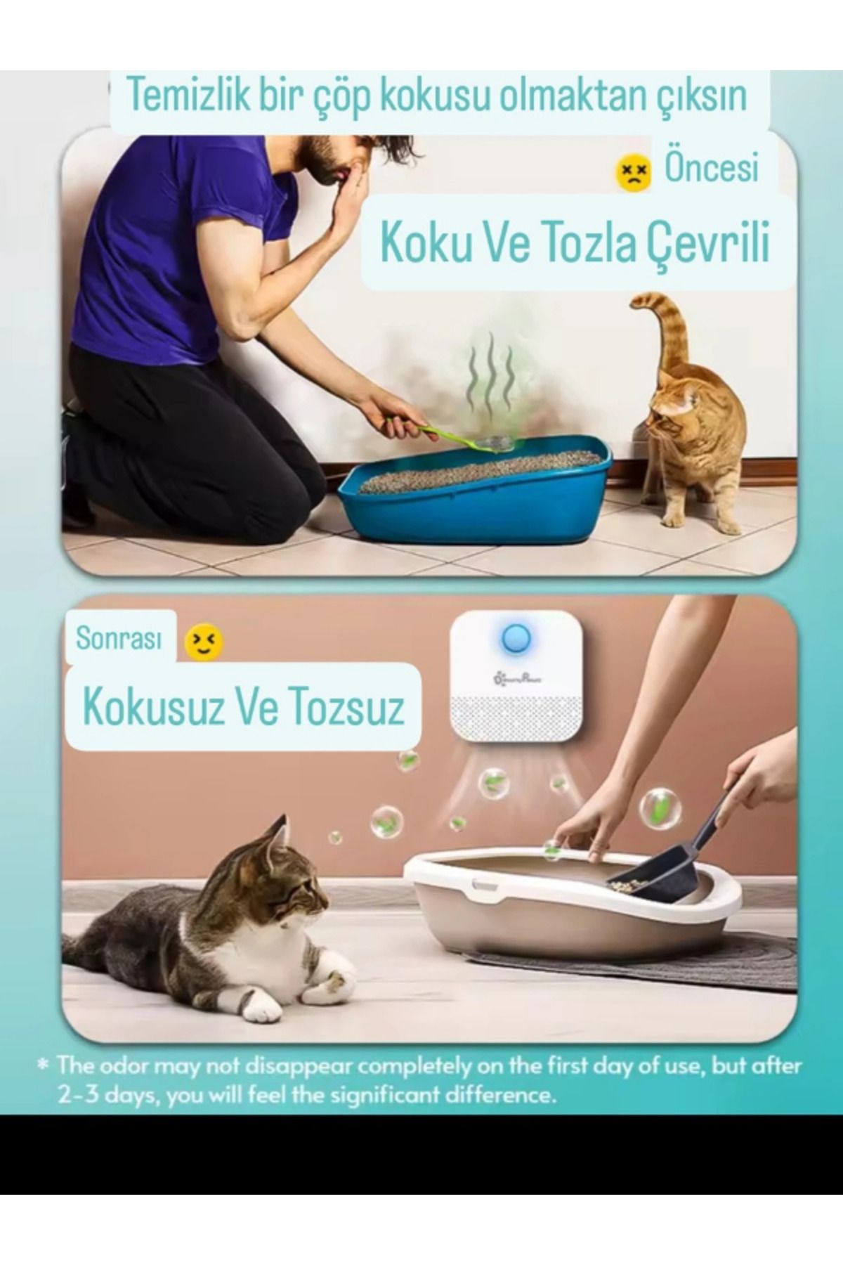 HOOFSANDPAWSVET Şarjlı Koku Giderici | Kedi Köpek Kokusu, Tuvalet ve Ayakkabılık İçin Akıllı Cihaz Çok Amaçlı