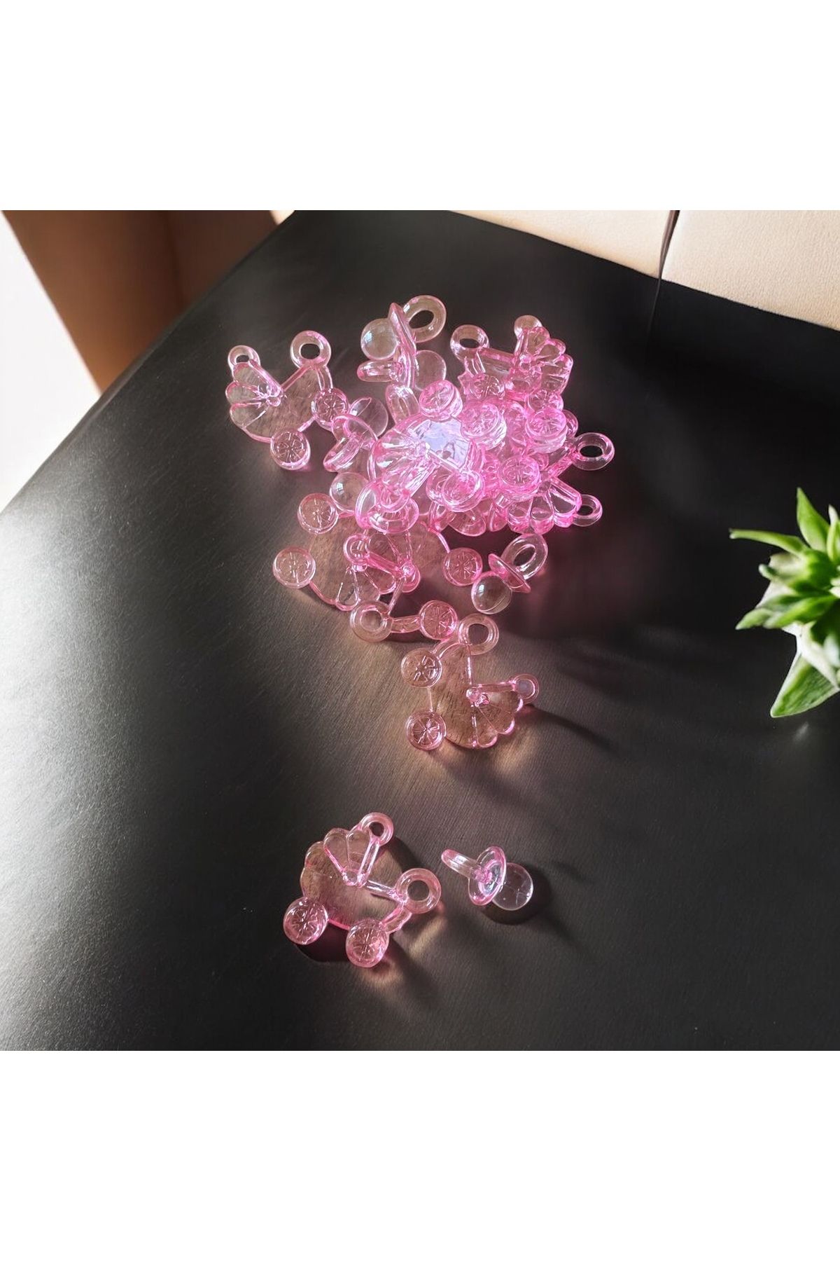 Baykuşca 10'lu Akrilik, Pembe, Bebek Arabası ve Emzik, Hediyelik