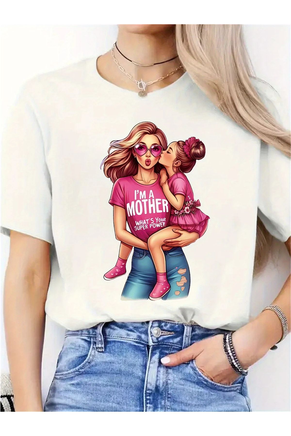 Pink Sky-Mother Daughter Set "Do Not Forget to Add Each Product to the Basket by Making Two Separate Selections." 1