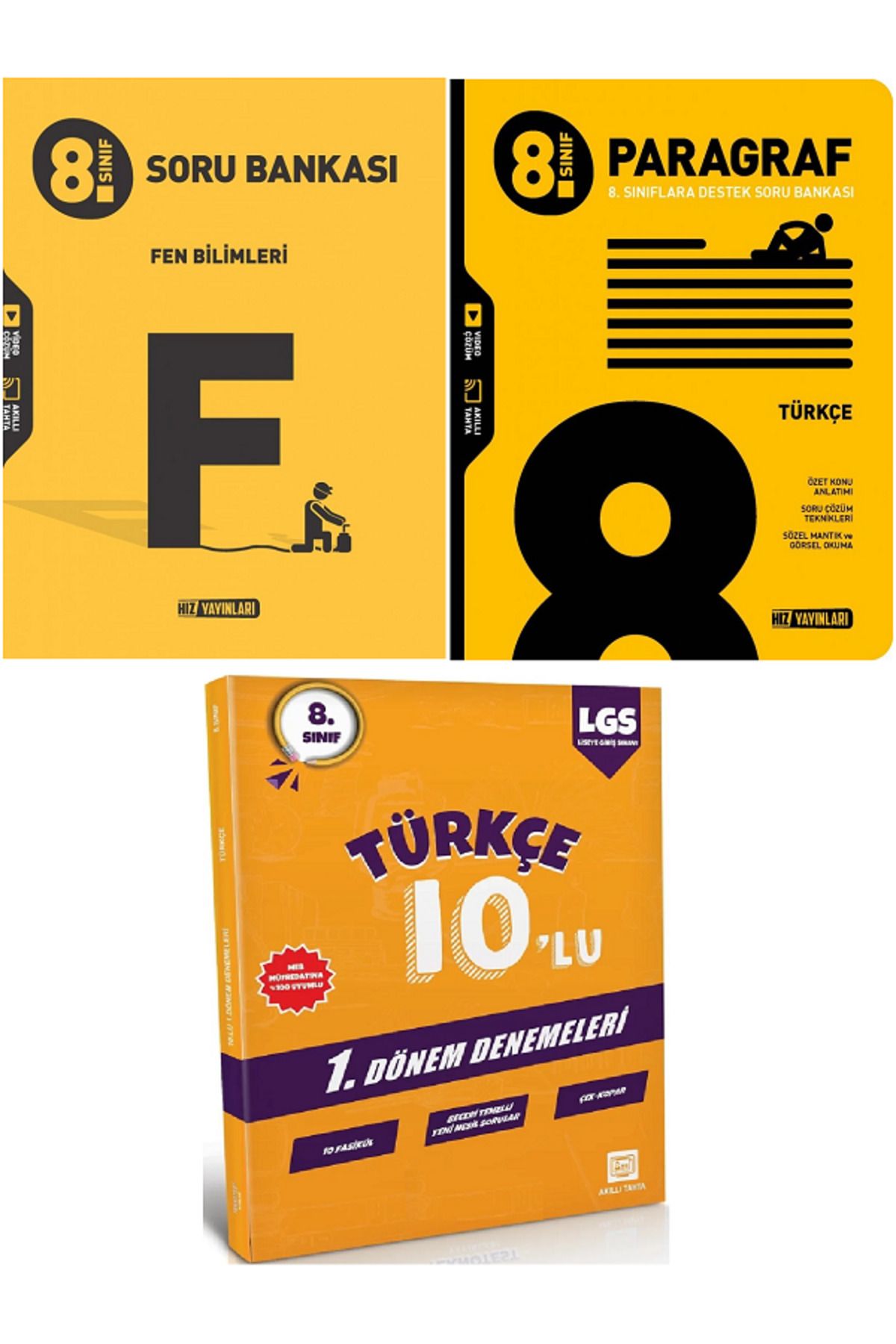Efsane Yayınları 8.Sınıf Hız Fen Bilimleri + Paragraf Soru Bankası / 10'Lu Türkçe Deneme HEDİYE - 3 KİTAP