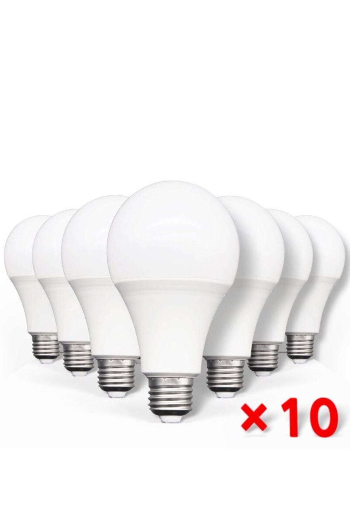 ToshbicShop 9 W Led Ampül 10'lu Paket E27 Beyaz Işık Güçlü Aydınlatma Smd Led 6500k Tasarruflu Lamba