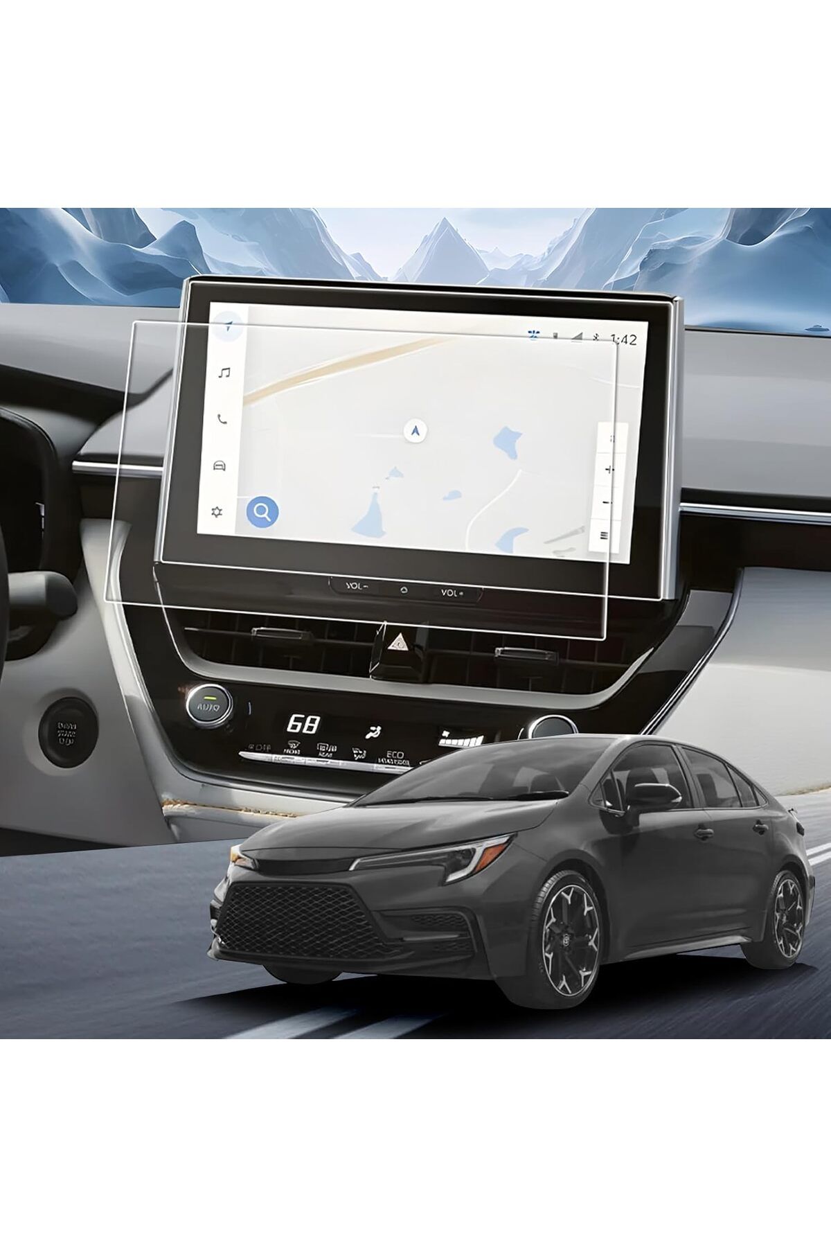 Mobilite Toyota Corolla Hatchback 2025 Model 10.5 inç Multimedya Ekranı Uyumlu 9H Nano Ekran Koruyucu