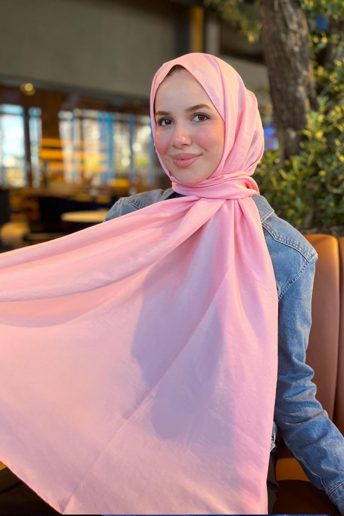 Sultan Eşarp Sultan Vual Şal - Düz Renk - SLV001-09 - Pembe
