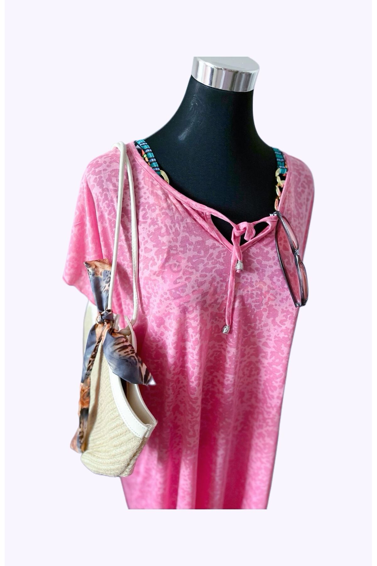 h&c bag butik PAREO YAKA BAĞLAMALI PLAJ GİYSİSİ