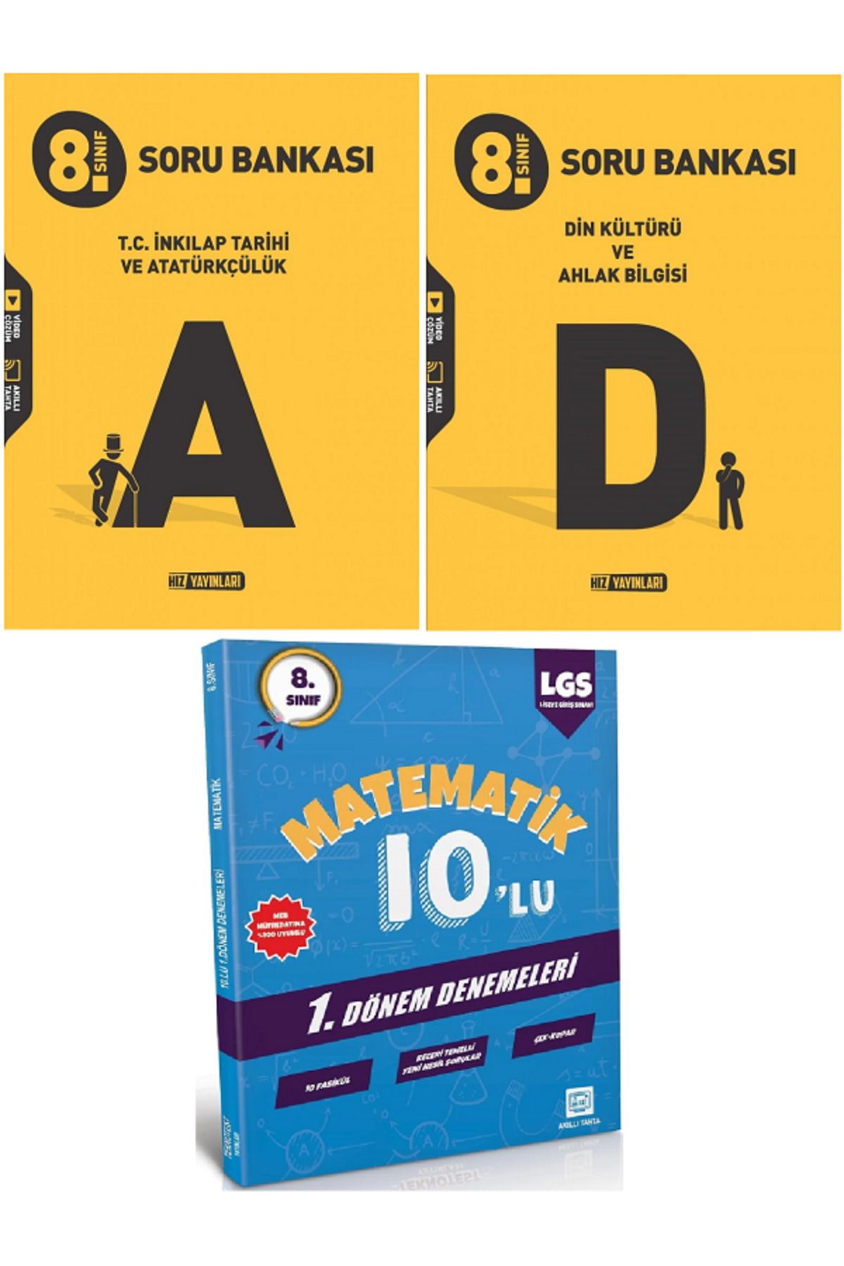 Efsane Yayınları 8.Sınıf Hız İnkılap Tarihi + Din Kültürü Soru Bankası / 10'Lu Matematik Deneme HEDİYE - 3 KİTAP