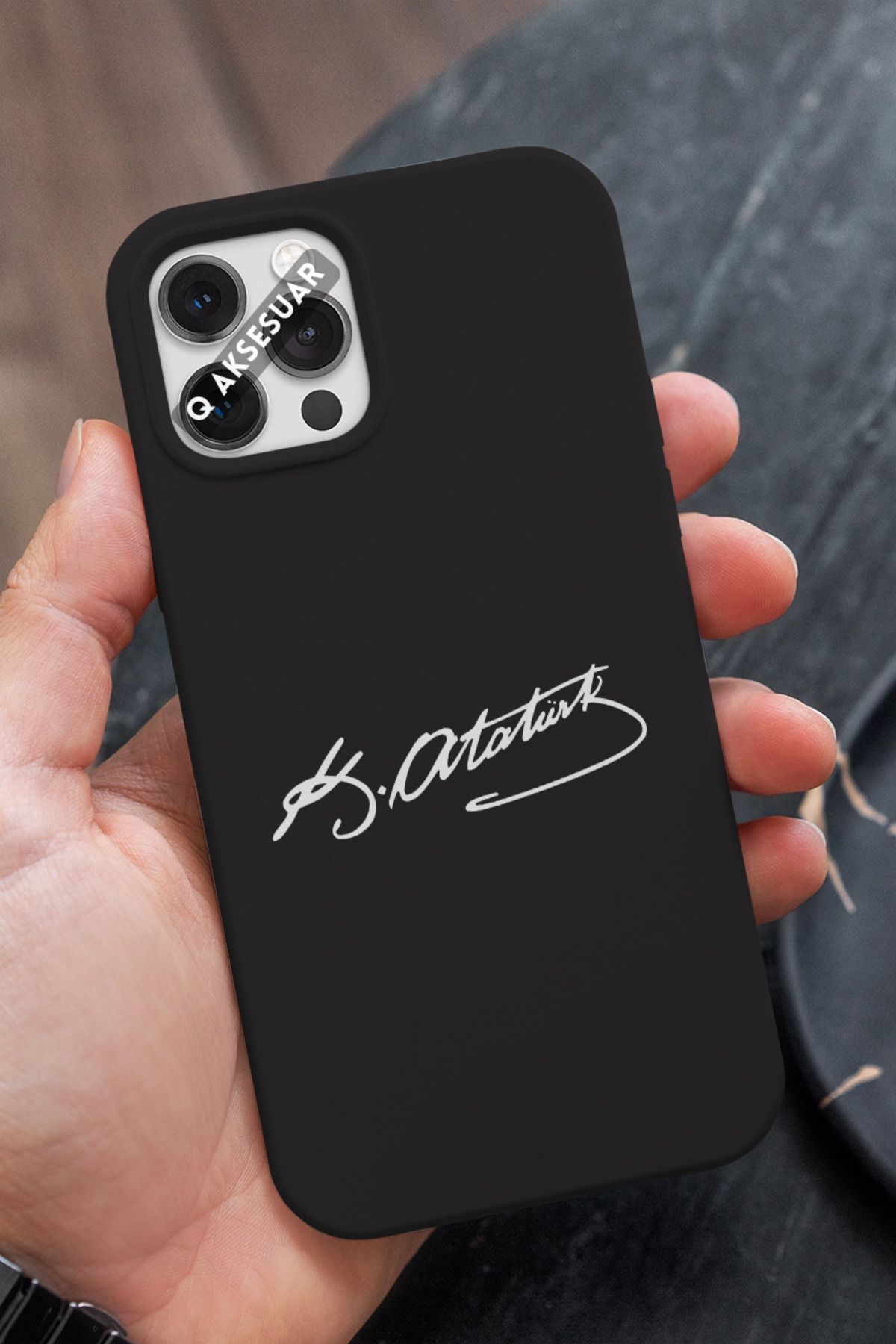 Q Aksesuar Samsung Galaxy M31s Uyumlu Atatürk Tasarımlı Premium Telefon Kılıfı
