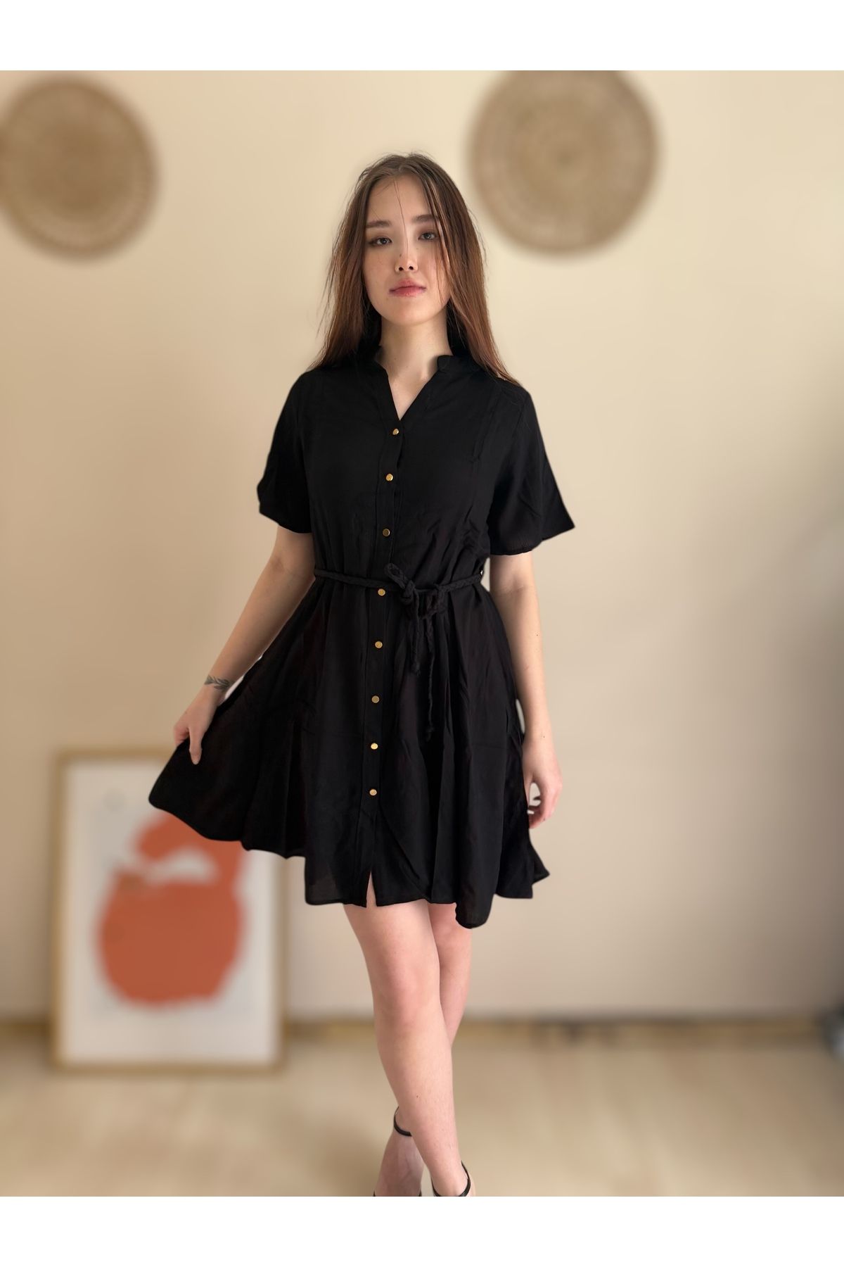 Rabiossa KADIN KISA SİYAH ELBİSE