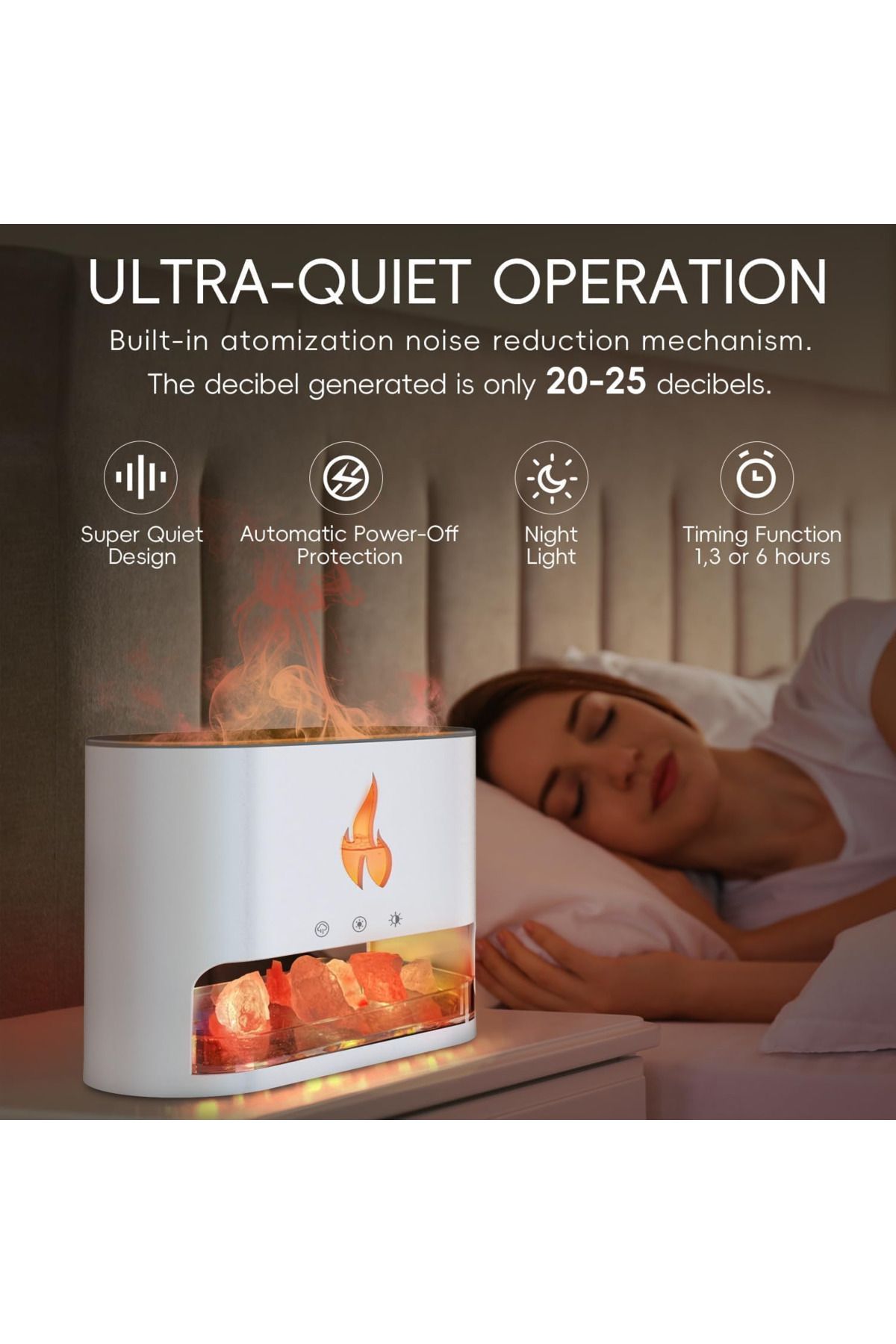 Denx-A diffuser and humidifier with LED lighting that simulates candlelight dx2510 6