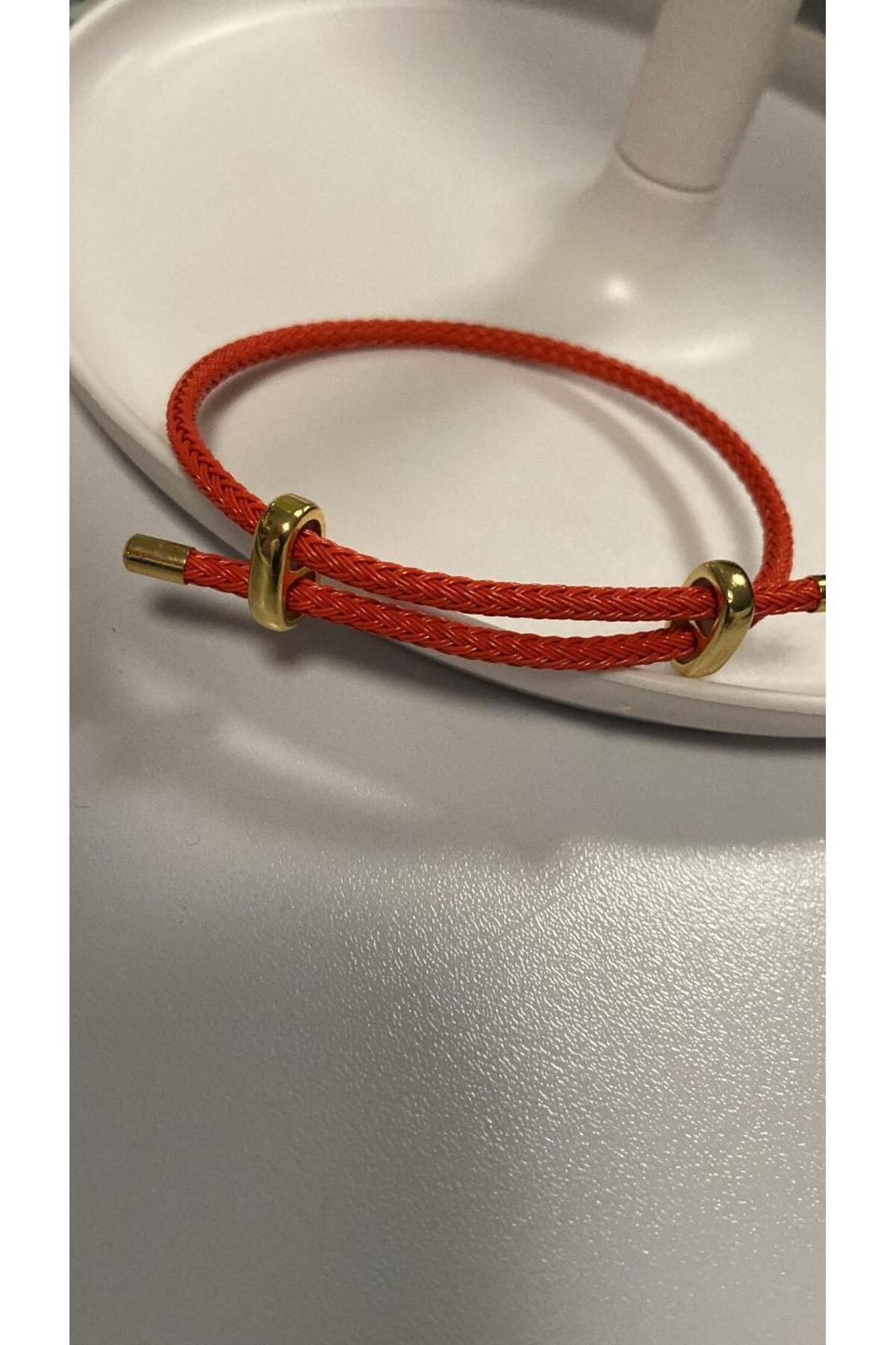 ZRN AKSESUAR BİLEKLİK ORANJ RENK DERİ ŞIK TREND