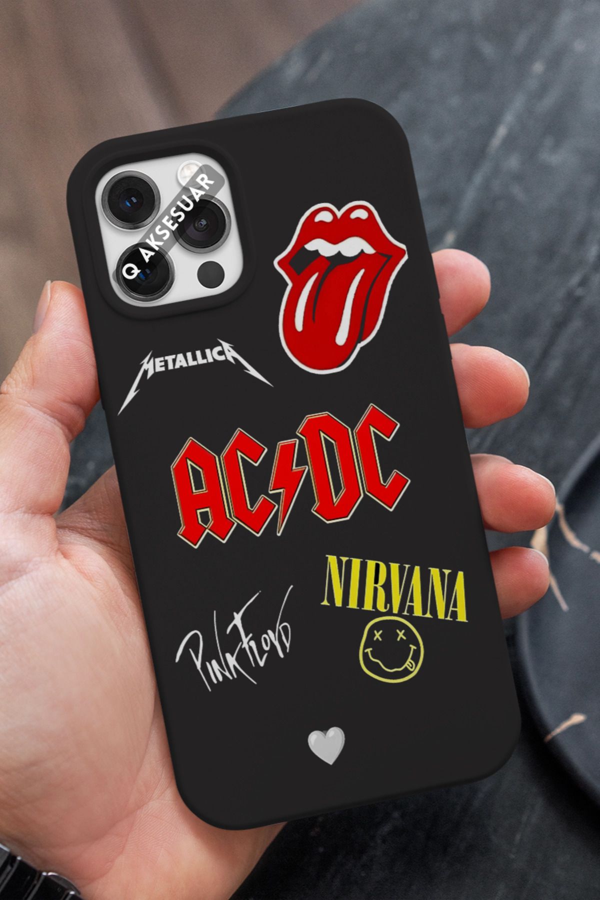 Q Aksesuar Samsung Galaxy S25 Uyumlu Metallica Tasarımlı Premium Telefon Kılıfı