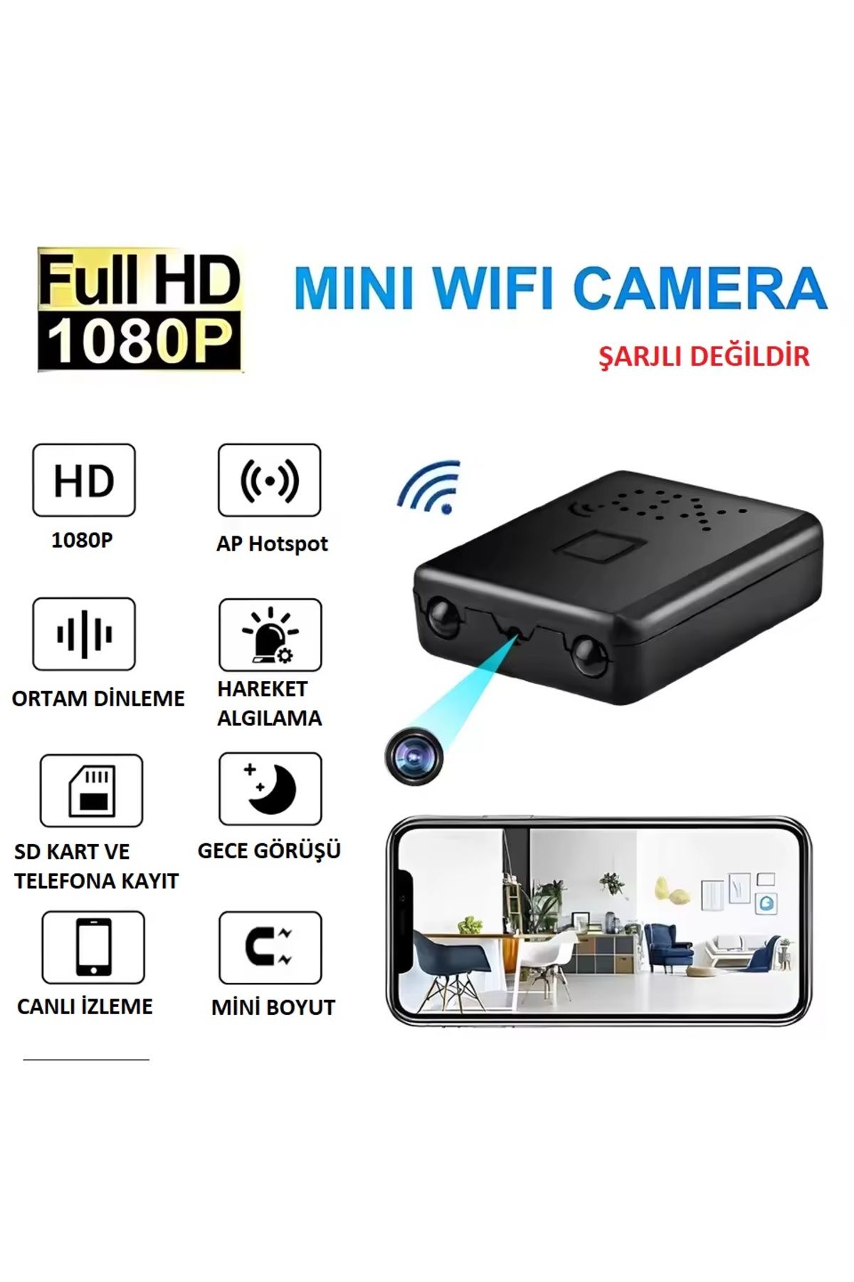 Nexaro Mini Wifi Kamera - Yüksek Çözünürlüklü, WiFi Destekli Ultra Kompakt Kamera