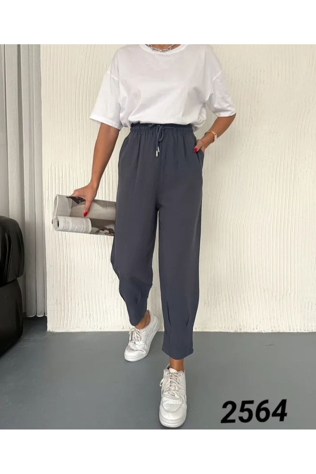 sümel butik Kadın Havuç Model Keten Pantolon