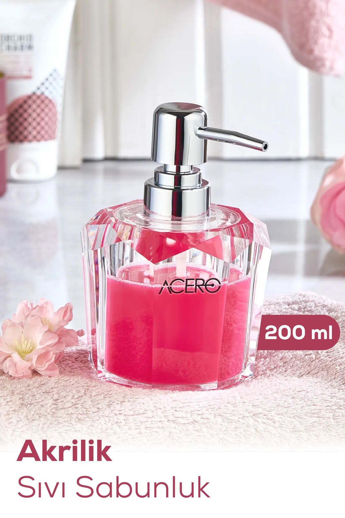 ACERO Akrilik Sıvı Sabunluk 200 ml Şeffaf 1994