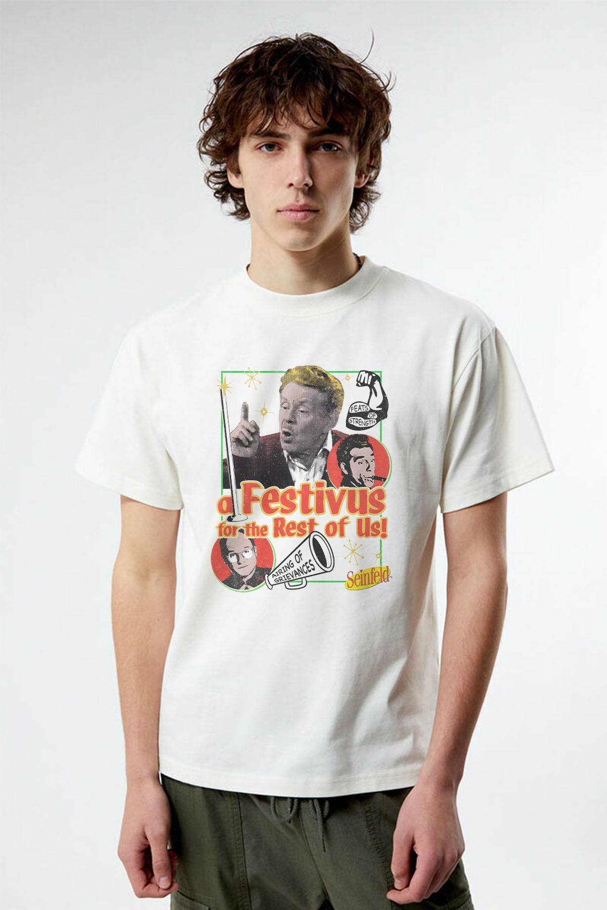 Tee&more. Unisex Regular Fit Seinfeld Festivus Baskılı Premium T-shirt