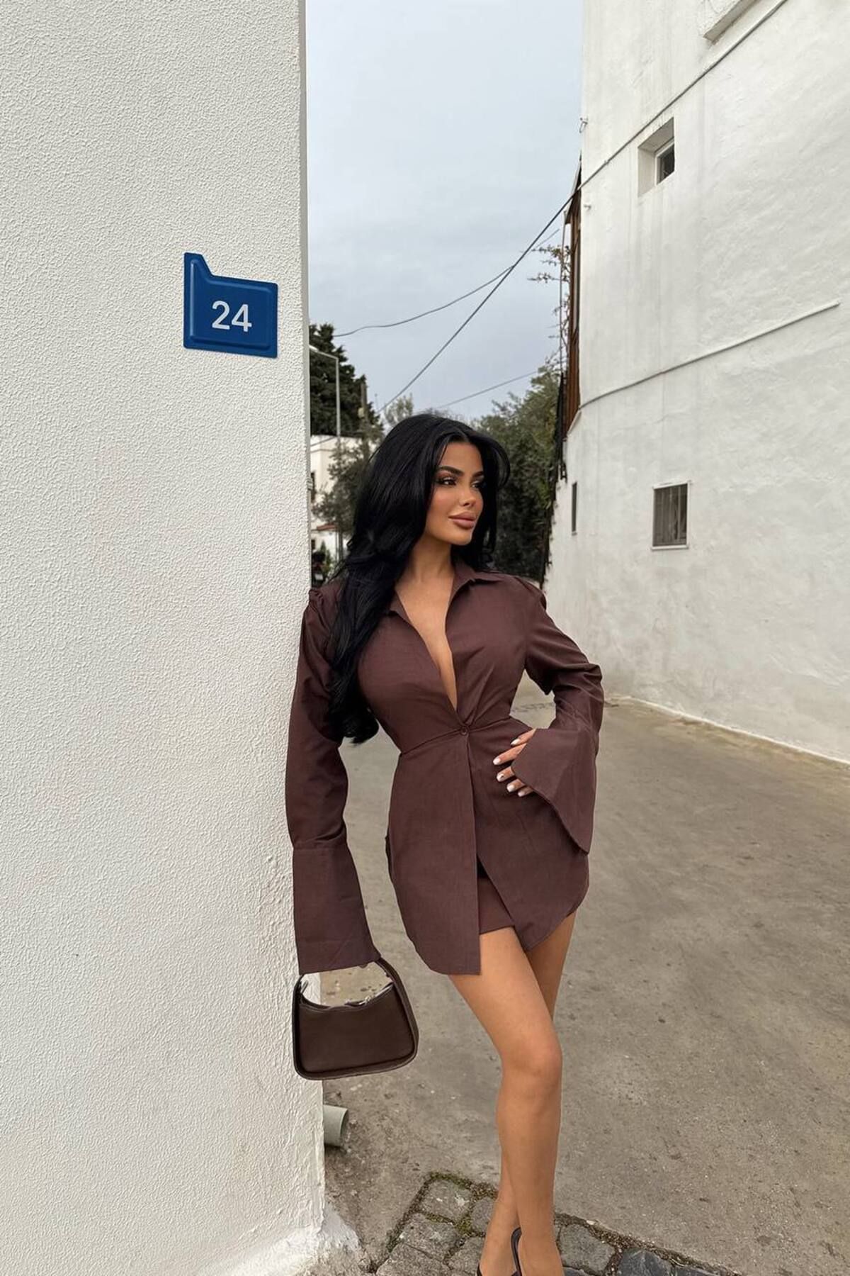 serapboutique Beli oturan uzun kol gömlek