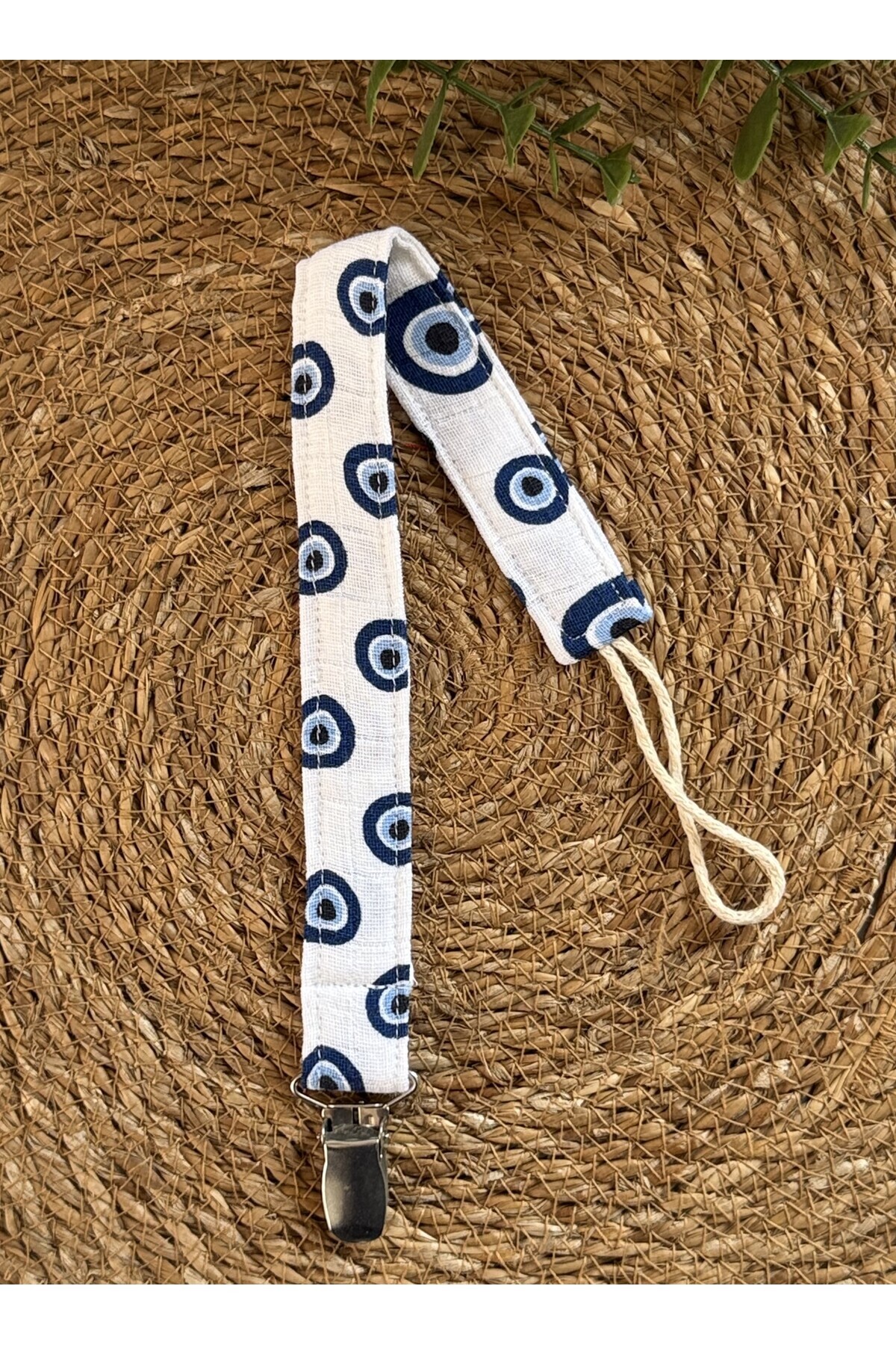 vikivin bebe Nazar Boncuk Desenli Emzik Askısı/Emzik Tutucu