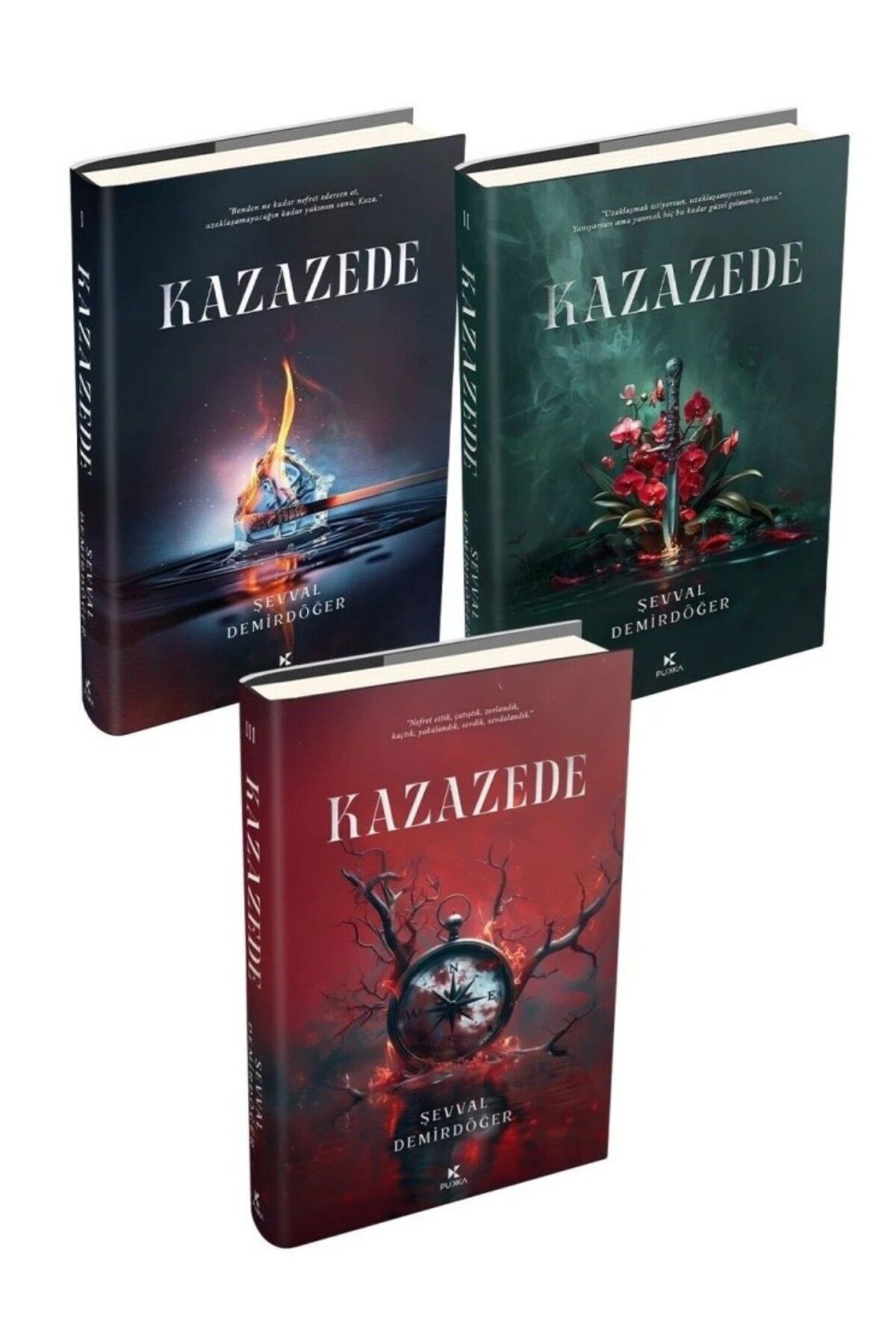 Pukka yayınları Şevval Demirdöğer Kazazede Seti 3 Kitap CİLTLİ