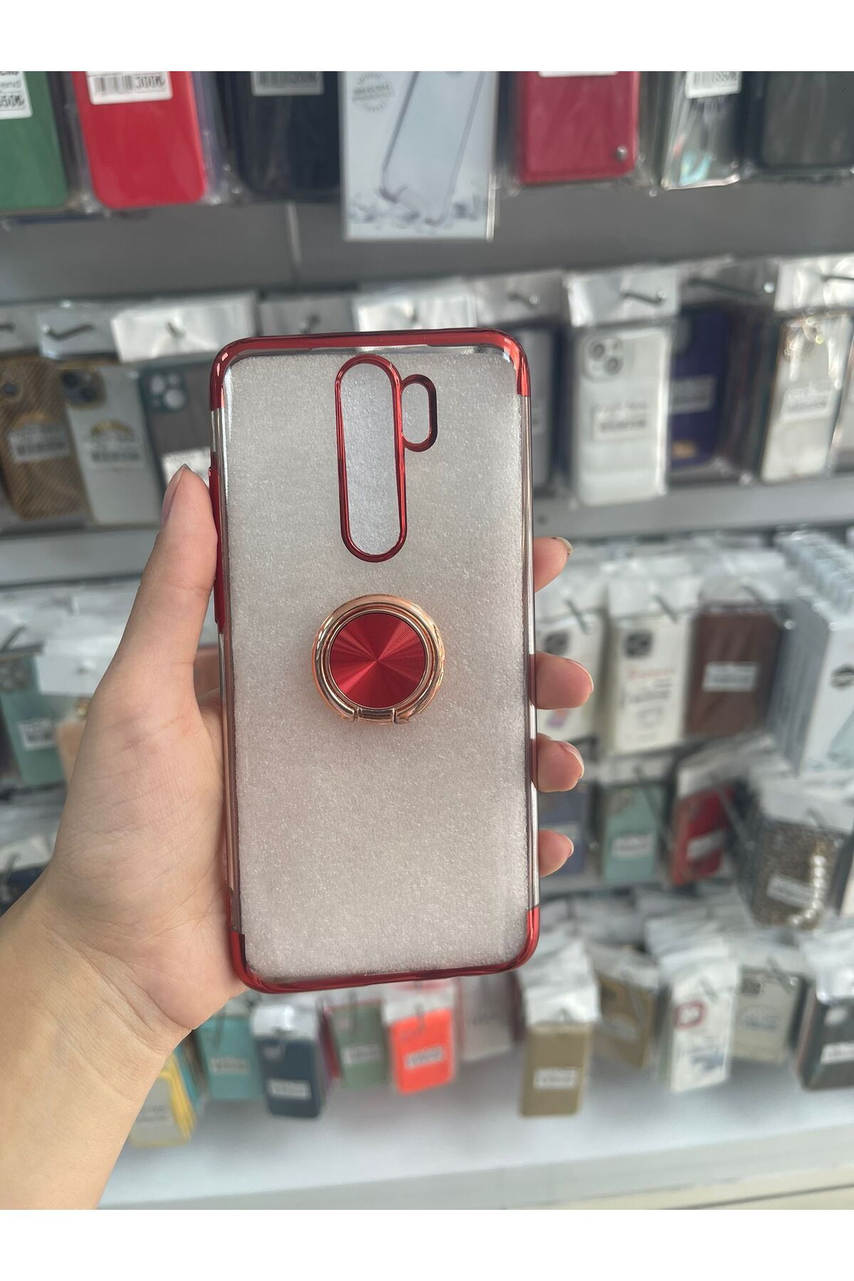 TECNOTREND xiaomi redmi 9 uyumlu şeffaf yüzüklü kılıf