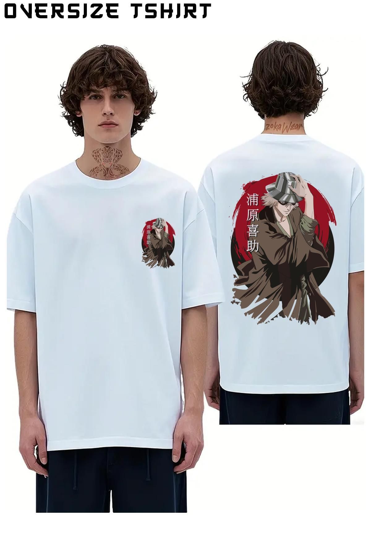 ZOKAWEAR Bleach-Kisuke-Urahara Sırt Baskılı Oversize Tişört