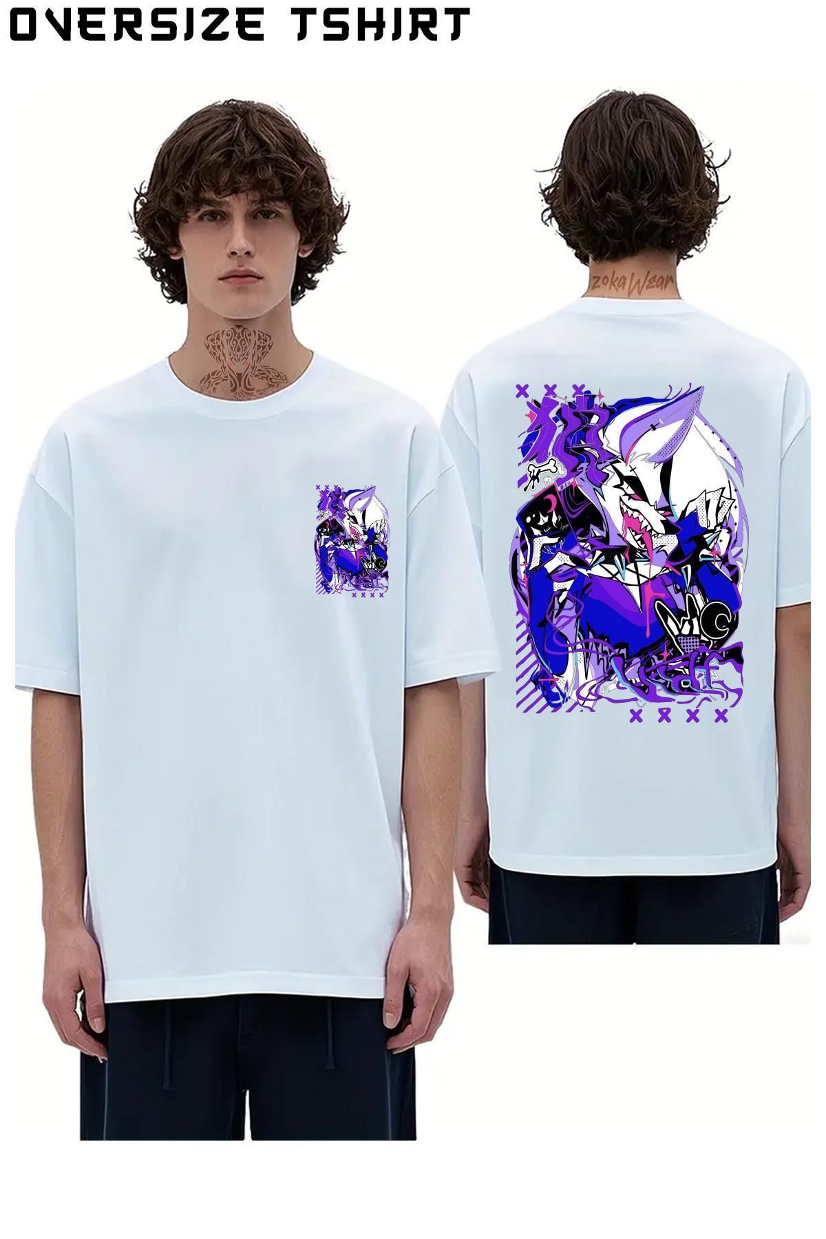 ZOKAWEAR Helluva-Boss-Loona Sırt Baskılı Oversize Tişört