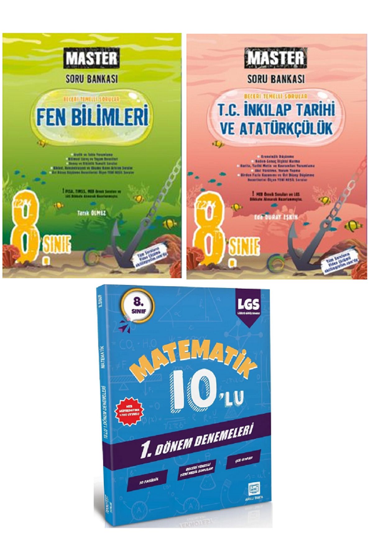Efsane Yayınları 8.Sınıf Okyanus Masteri Fen Bilimleri + İnkılap Tarihi Soru Bankası / 10'Lu Matematik Deneme HEDİYE