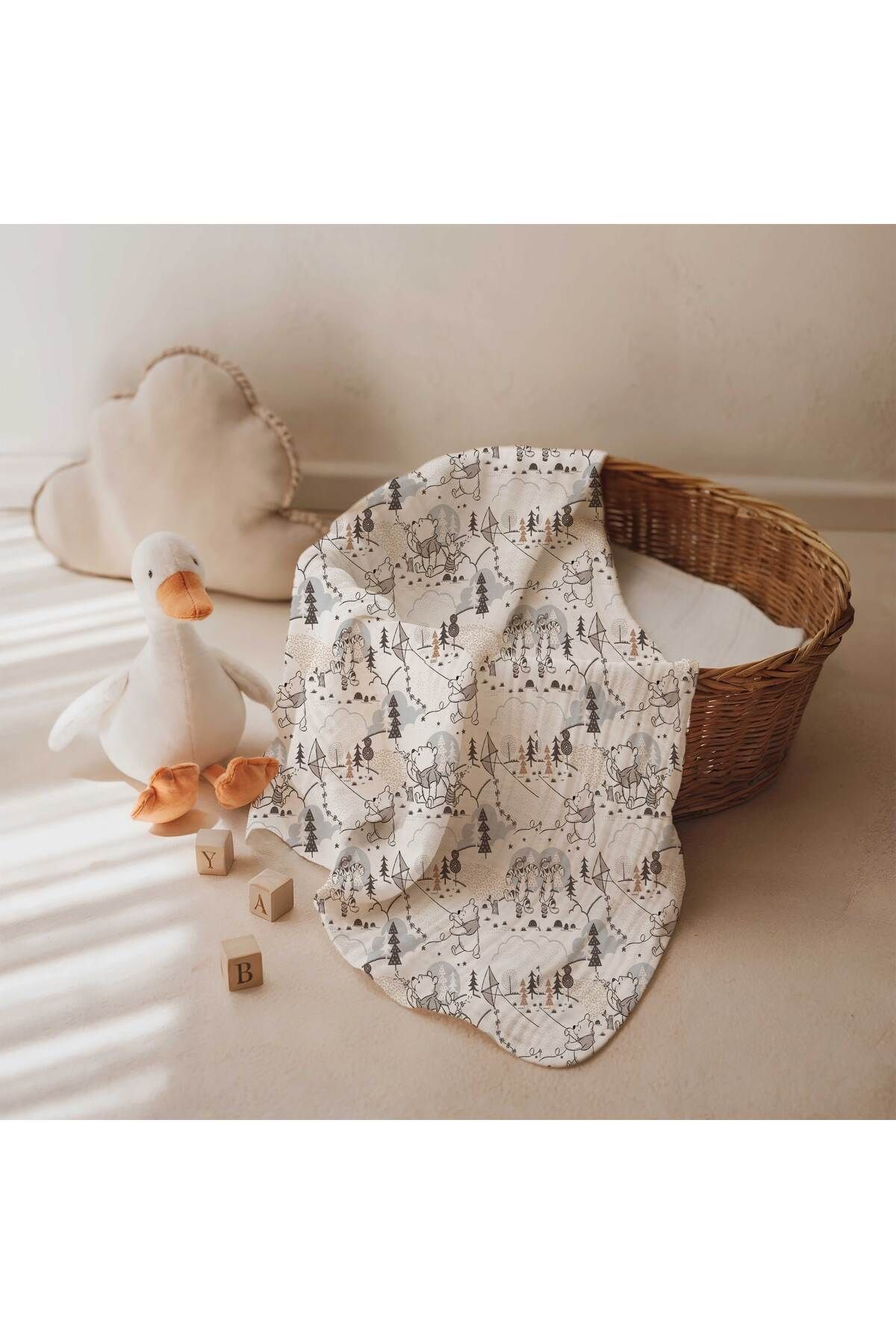 HRS %100 ORGANİK PAMUK ÇİFT KATLI MÜSLİN ÖRTÜ BATTANİYE ÇOCUK BEBEK YENİ DOĞAN 100x100cm