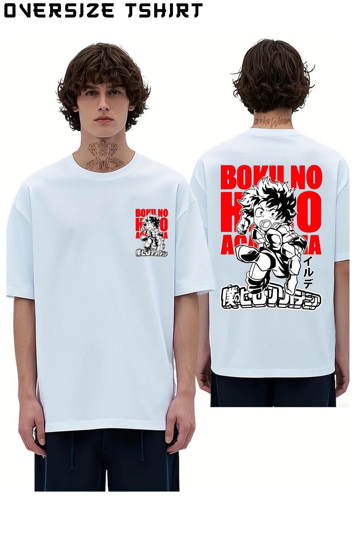 ZOKAWEAR boku-no-hero-academia Sırt Baskılı Oversize Tişört
