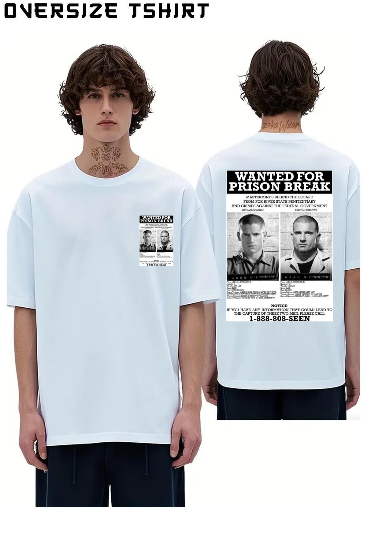 ZOKAWEAR Prison-Break-For Sırt Baskılı Oversize Tişört