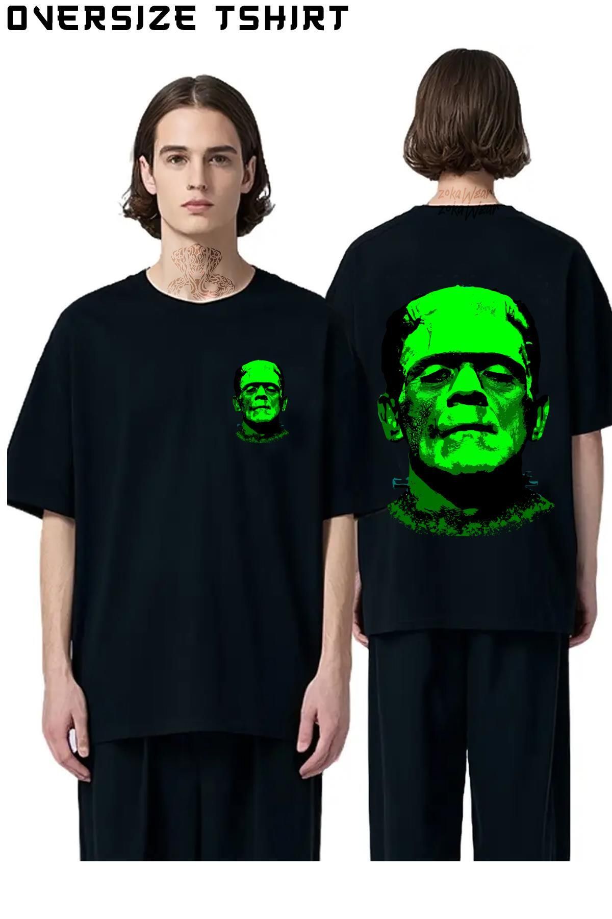 ZOKAWEAR Frankenstein Sırt Baskılı Oversize Tişört