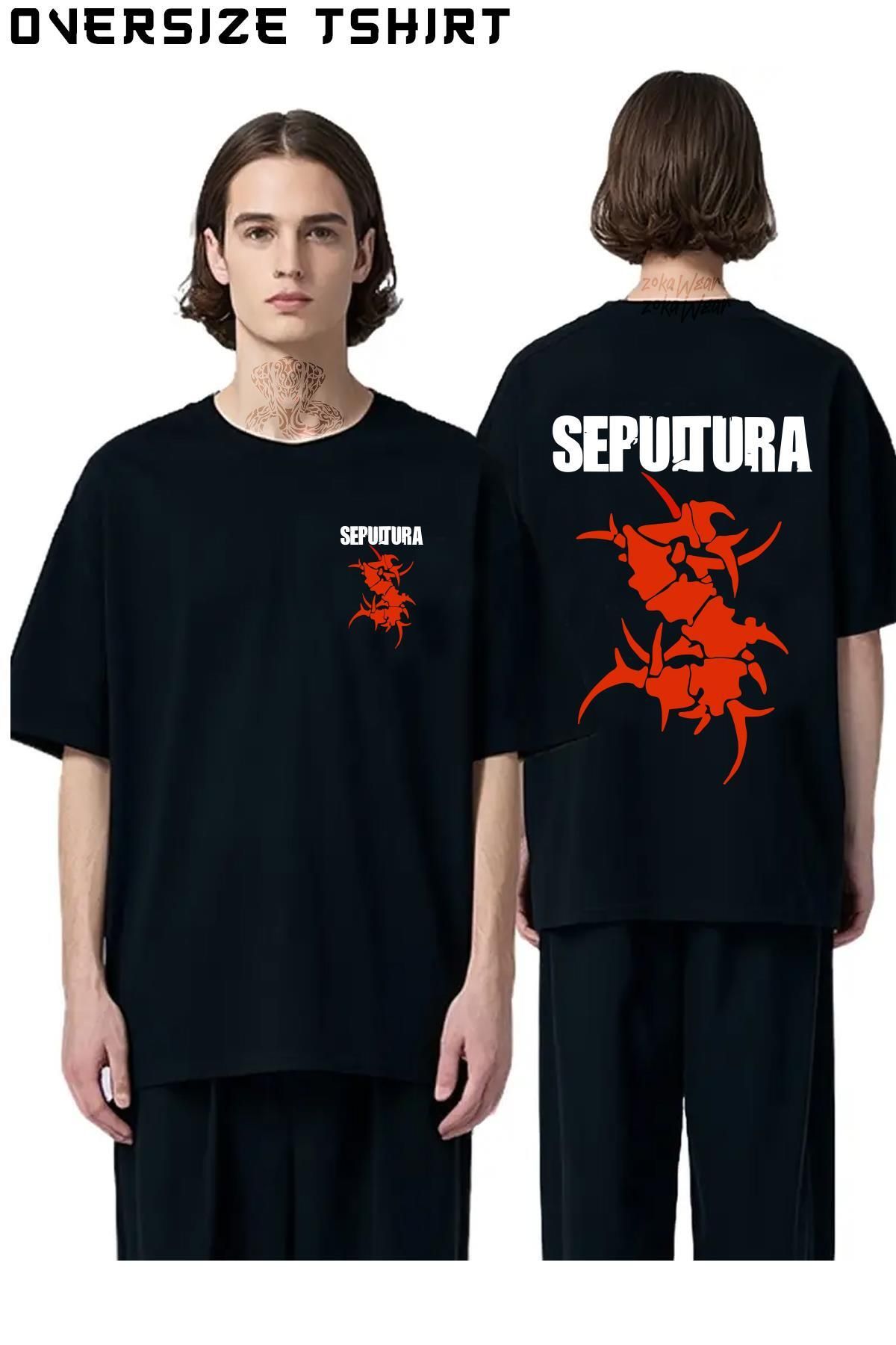 ZOKAWEAR Sepultura-2 Sırt Baskılı Oversize Tişört