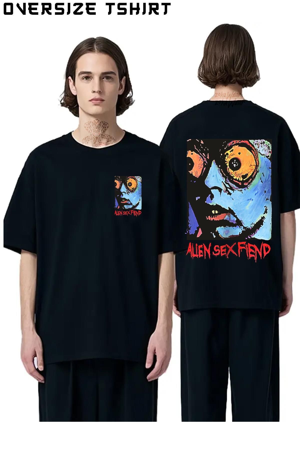 ZOKAWEAR Alien-Sex-Fiend Sırt Baskılı Oversize Tişört