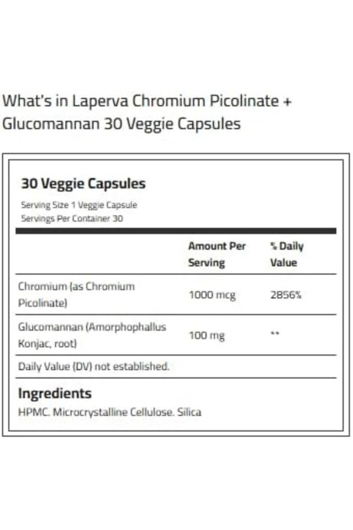 Laperva-Chromium Picolinate + Glucomannan, 30 Veggie Capsules, Appetite Control & Blood Sugar Support 2