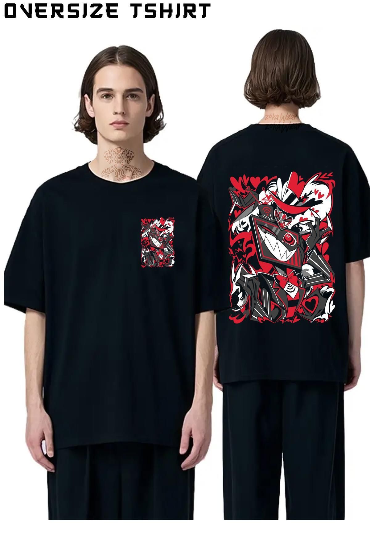 ZOKAWEAR Hazbin-Hotel-Vox Sırt Baskılı Oversize Tişört