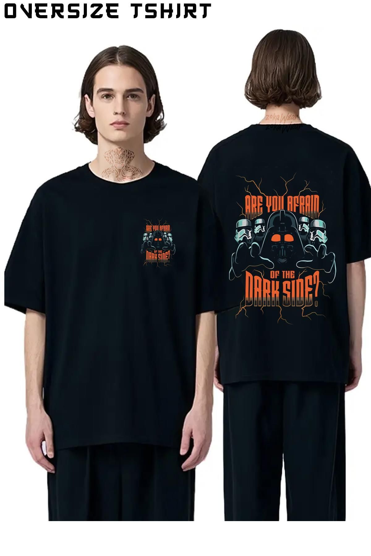 ZOKAWEAR Star-Wars-(Dart-Vader)3 Sırt Baskılı Oversize Tişört