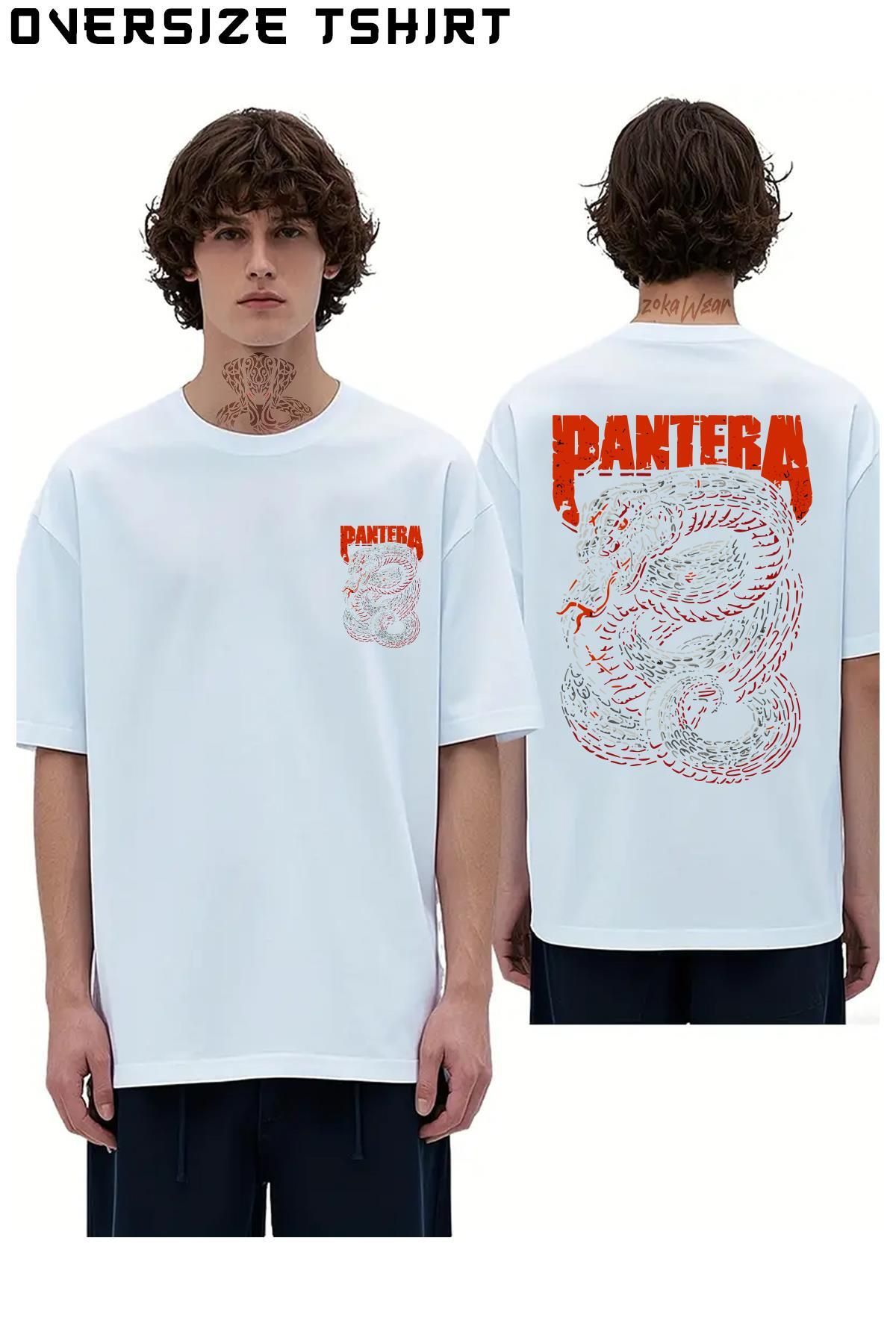 ZOKAWEAR Snake-Pantera Sırt Baskılı Oversize Tişört