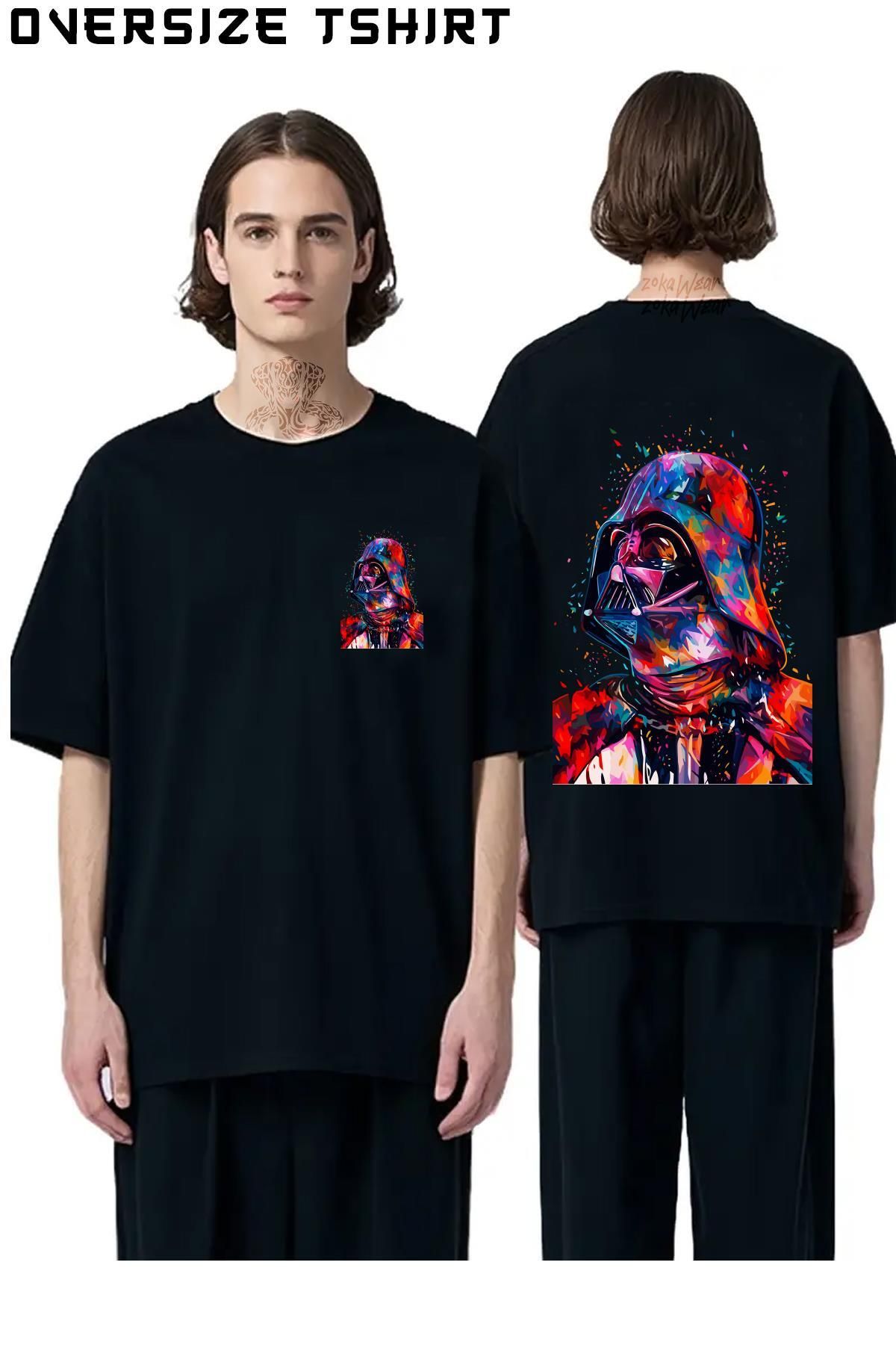 ZOKAWEAR Star-Wars-55 Sırt Baskılı Oversize Tişört