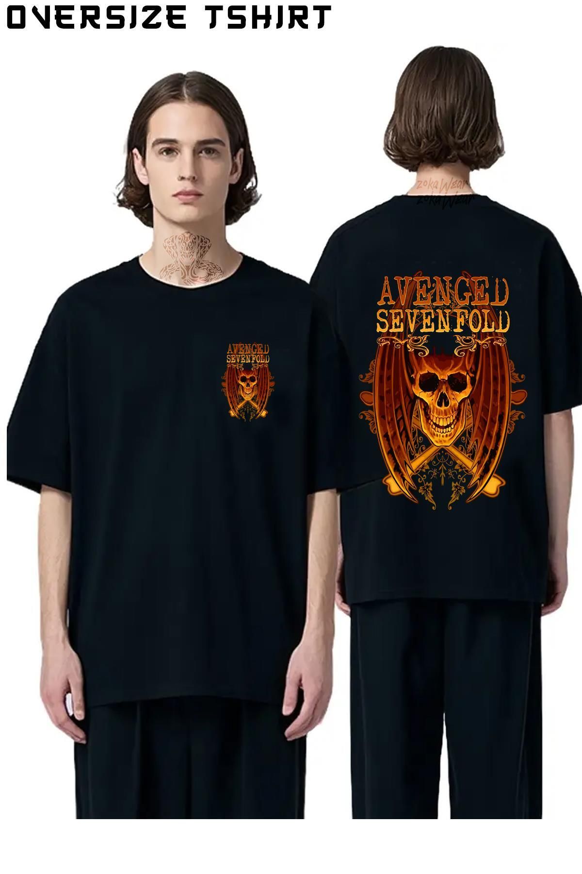 ZOKAWEAR Wings-Avenged-Sevenfold Sırt Baskılı Oversize Tişört