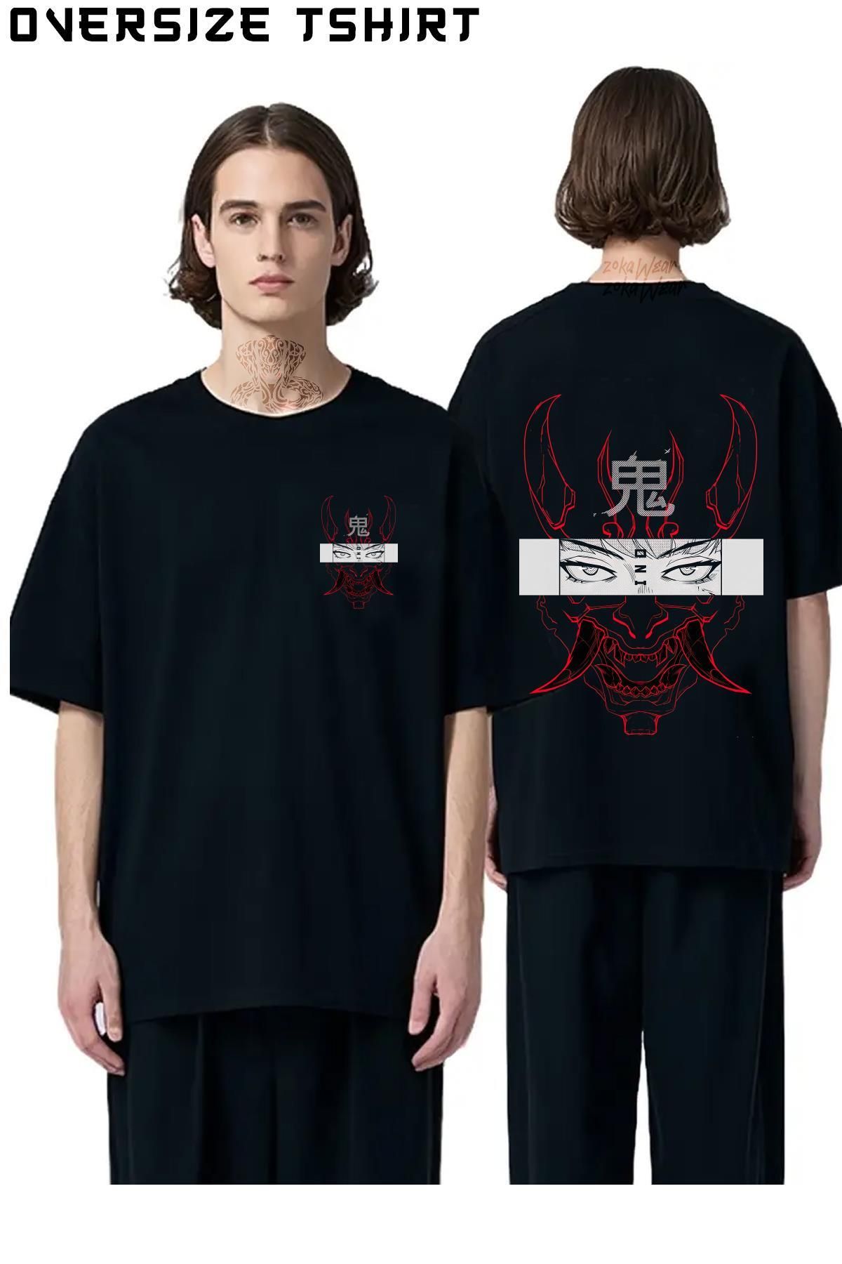 ZOKAWEAR Oni-(RED) Sırt Baskılı Oversize Tişört