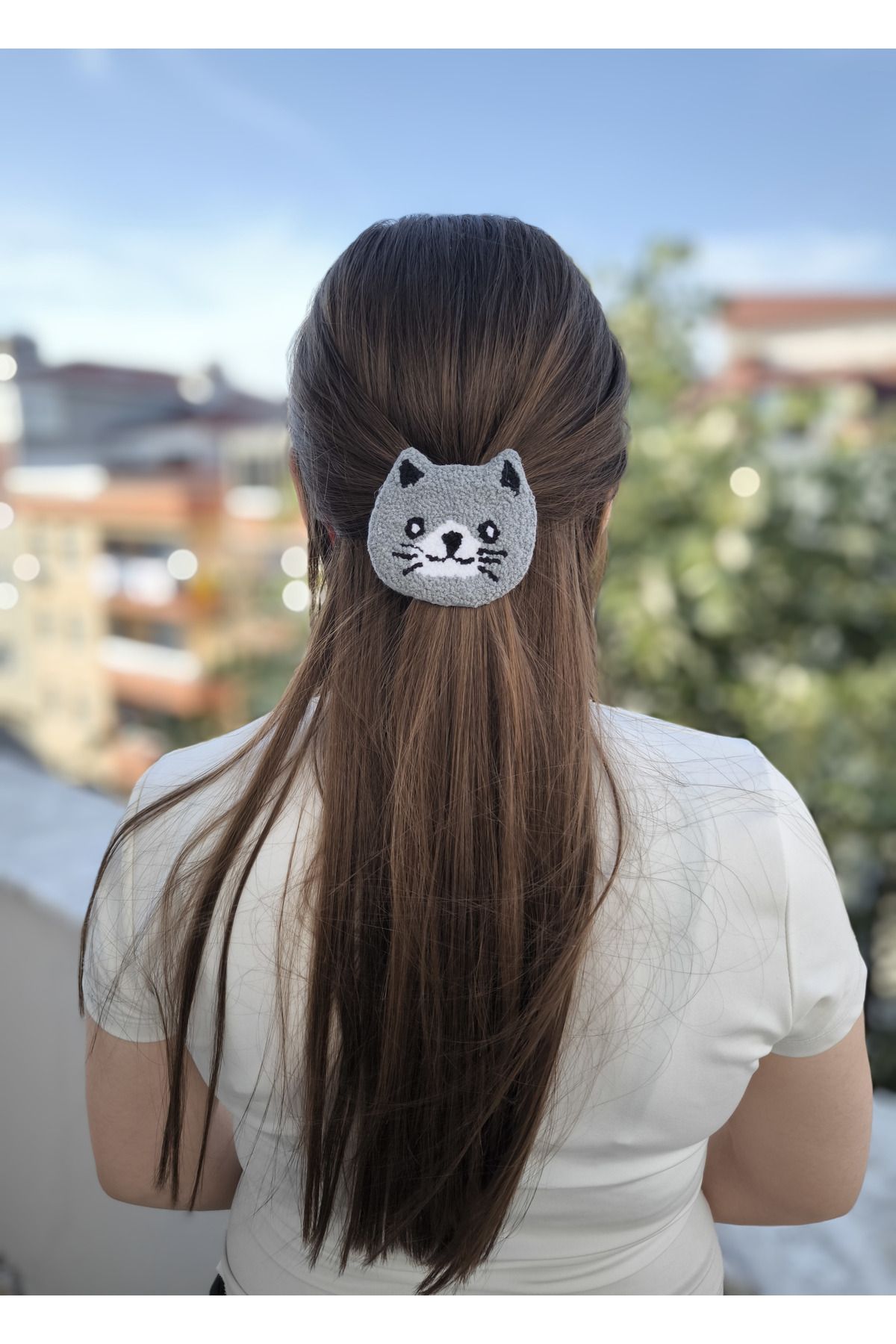 ozgurca aksesuar Punch kedi klipsli toka