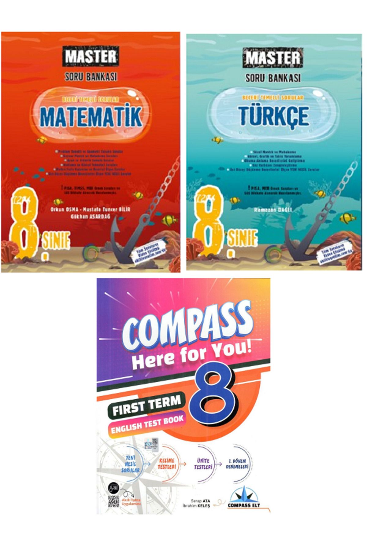 Efsane Yayınları 8.Sınıf Okyanus Master Matematik + Türkçe Soru Bankası / Compass İngilizce Test HEDİYE - 3 KİTAP