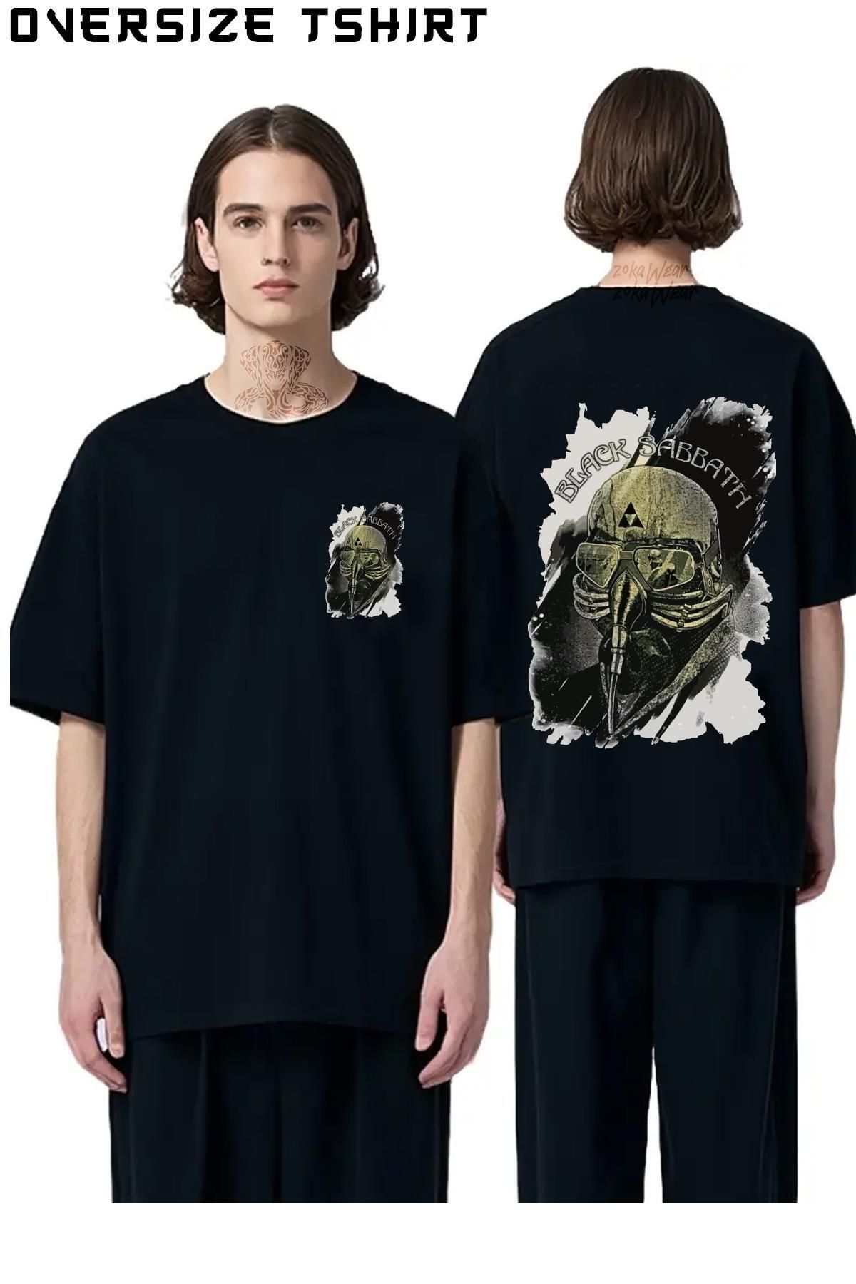 ZOKAWEAR Black-Sabbath-Özel Sırt Baskılı Oversize Tişört