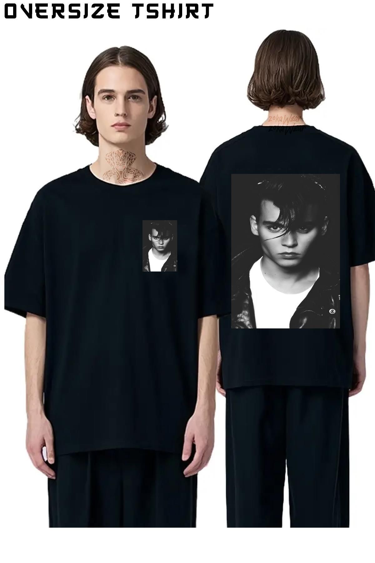 ZOKAWEAR Young-V2-Johnny-Depp Sırt Baskılı Oversize Tişört