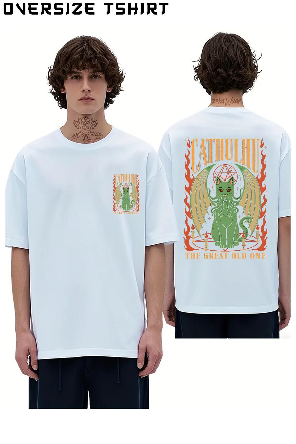 ZOKAWEAR Cathulhu Sırt Baskılı Oversize Tişört