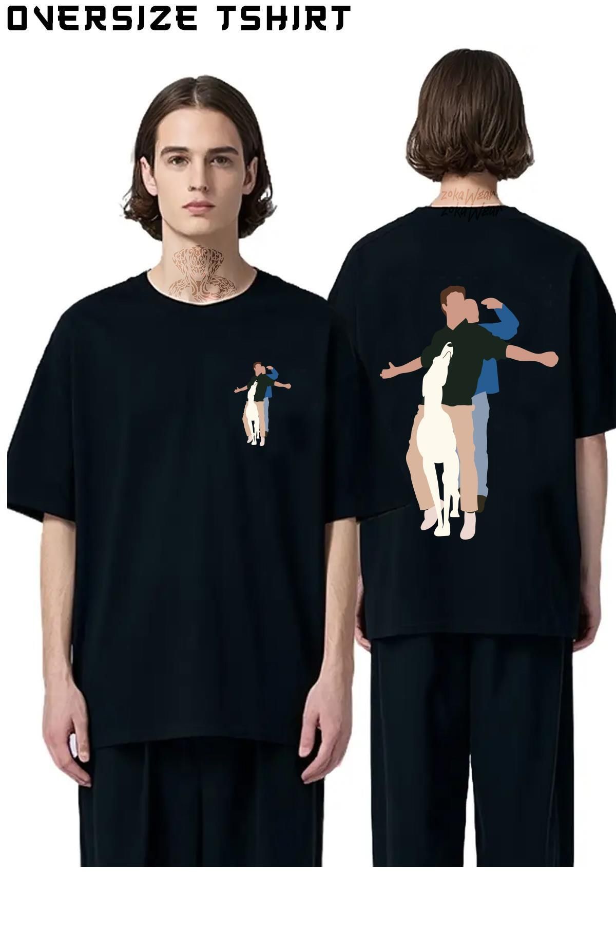 ZOKAWEAR Chandler-and-Joey Sırt Baskılı Oversize Tişört