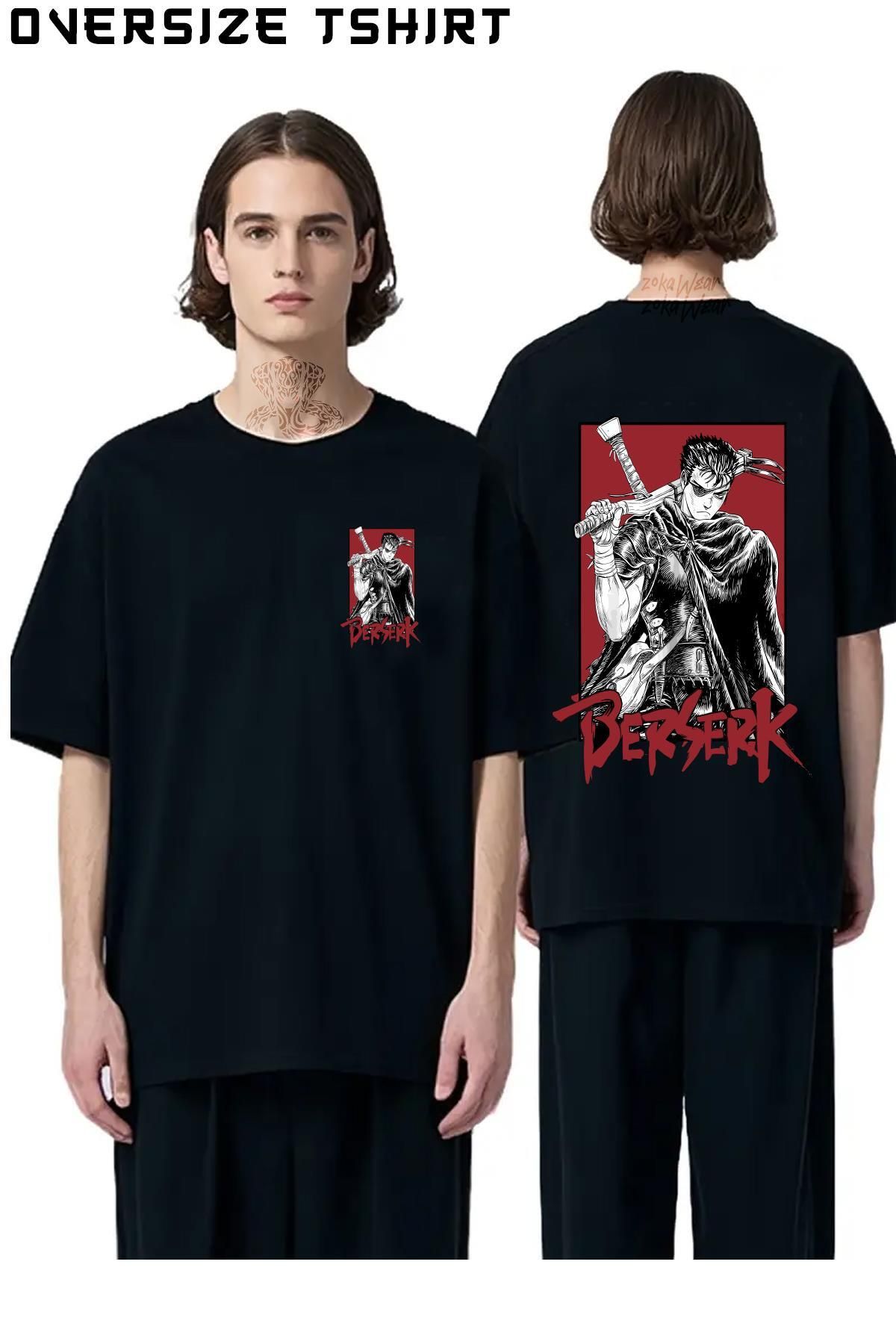 ZOKAWEAR Berserk-Anime2 Sırt Baskılı Oversize Tişört